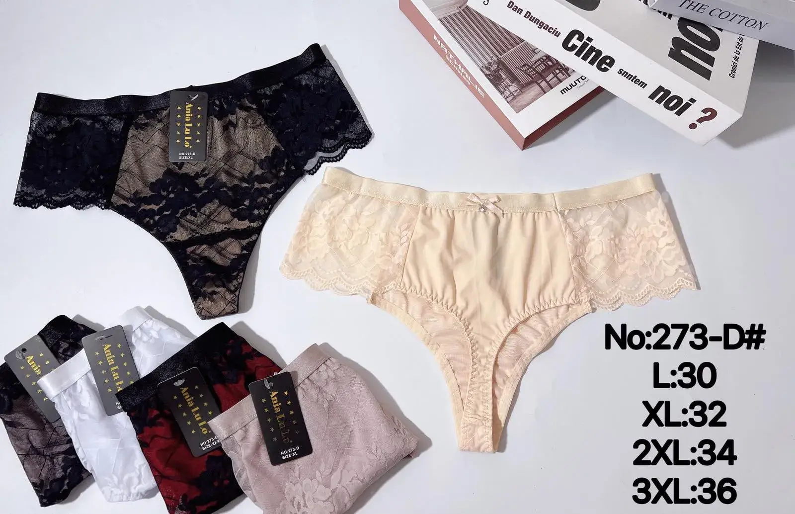 Majtki damskie koronkowe No.273-D L:32 XL:34 XXL:36