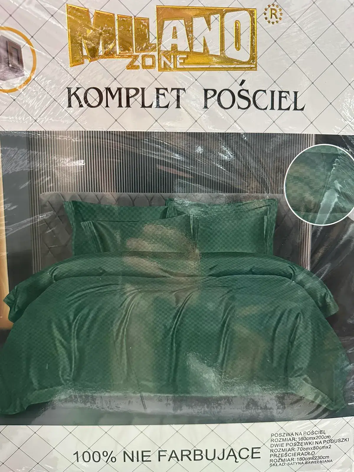 Komplet pościeli Milano 4cz 160/200 zielony