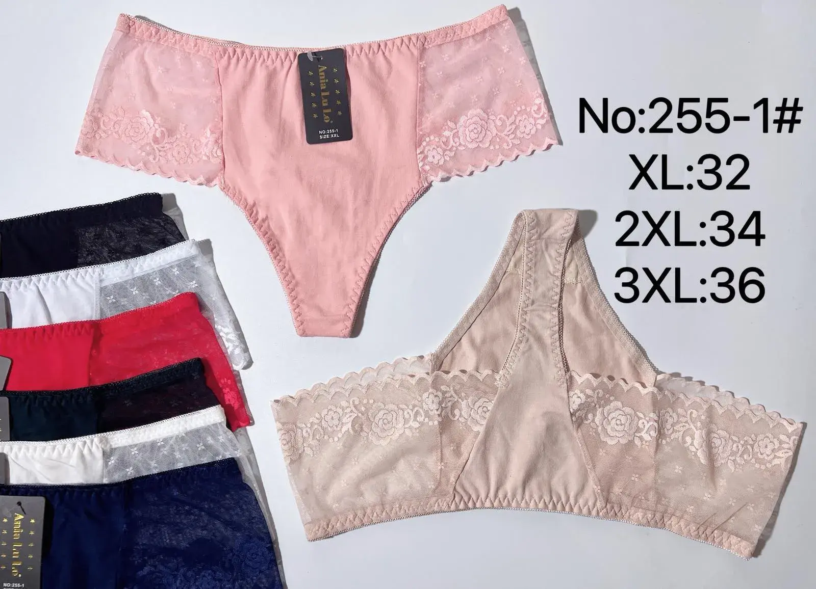Majtki damskie stringi No.255-1, XL:32, 2XL:34, 3XL:36