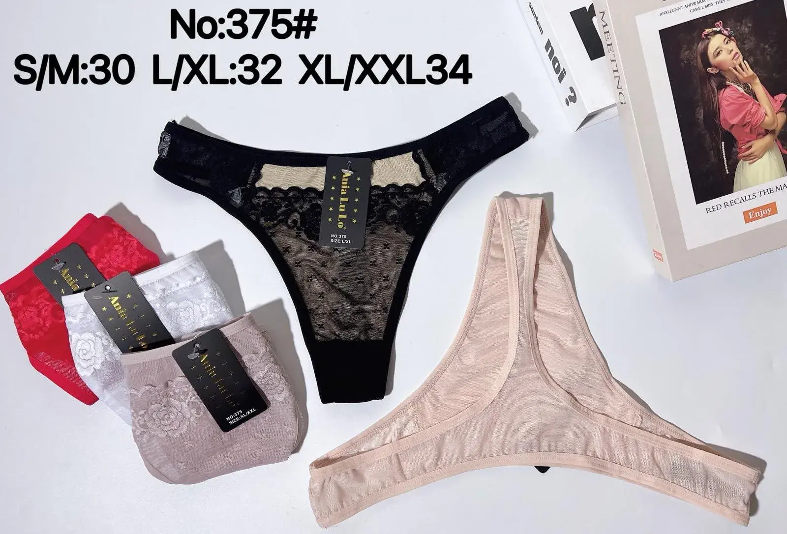 Majtki damskie stringi S-30 L-32 XL-34 No#375#