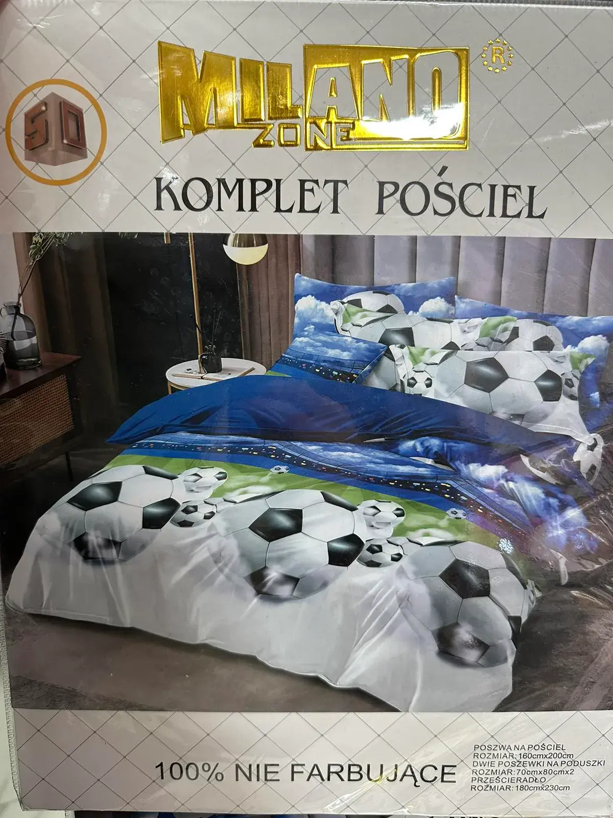 Komplet pościeli Milano 4cz 160/200 piłka nożna