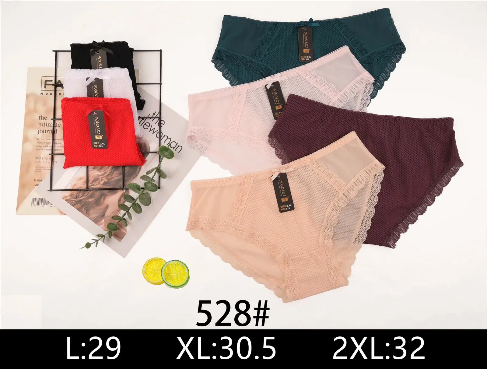 Majtki damskie 528# L/XL/XXL siateczkowe różne kolory