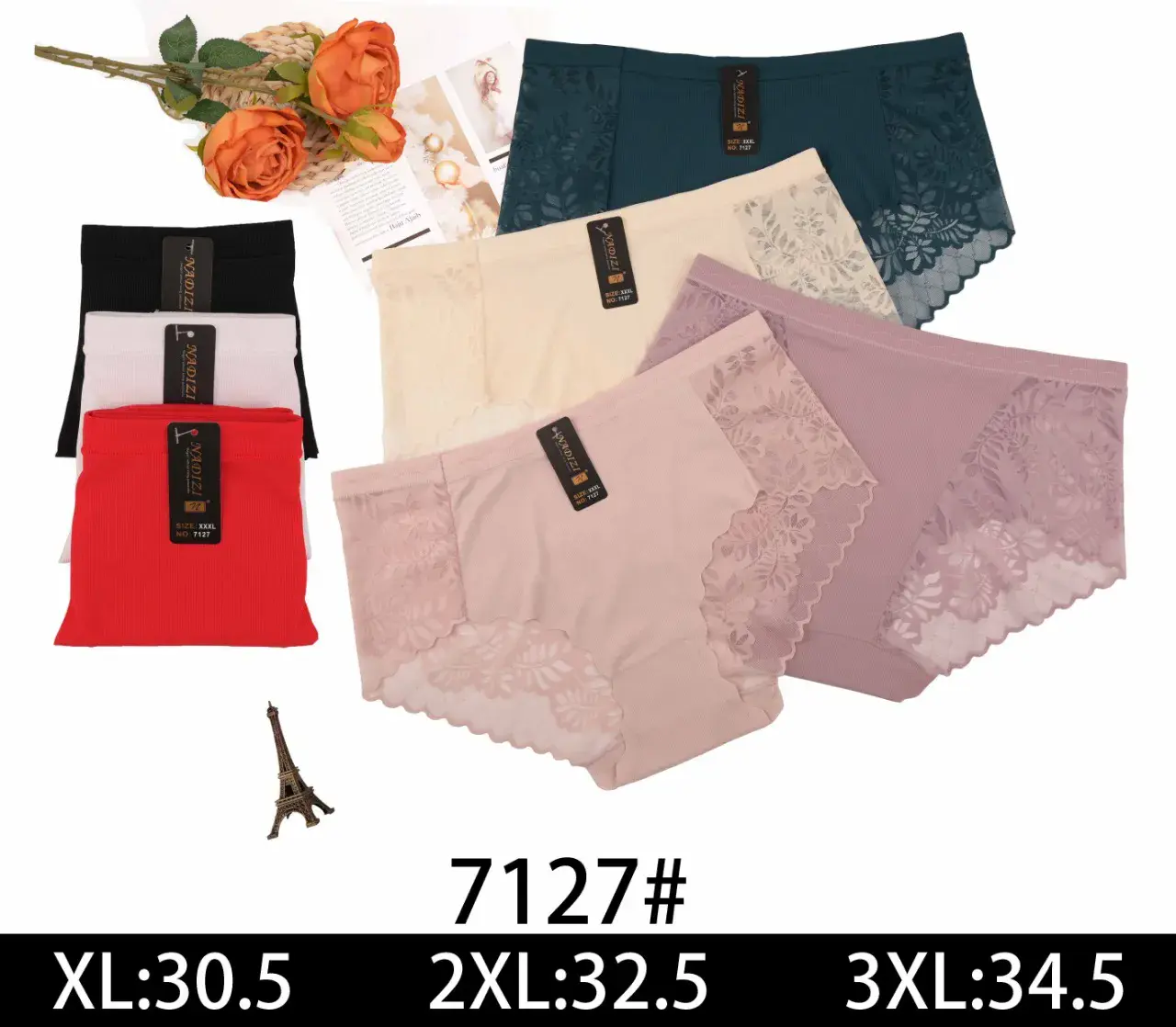 Majtki damskie koronkowe XL-3XL 7127#