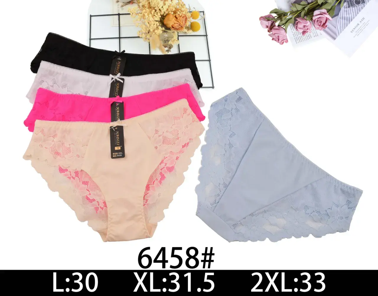 Majtki damskie koronkowe 5 szt. L-2XL 6458#