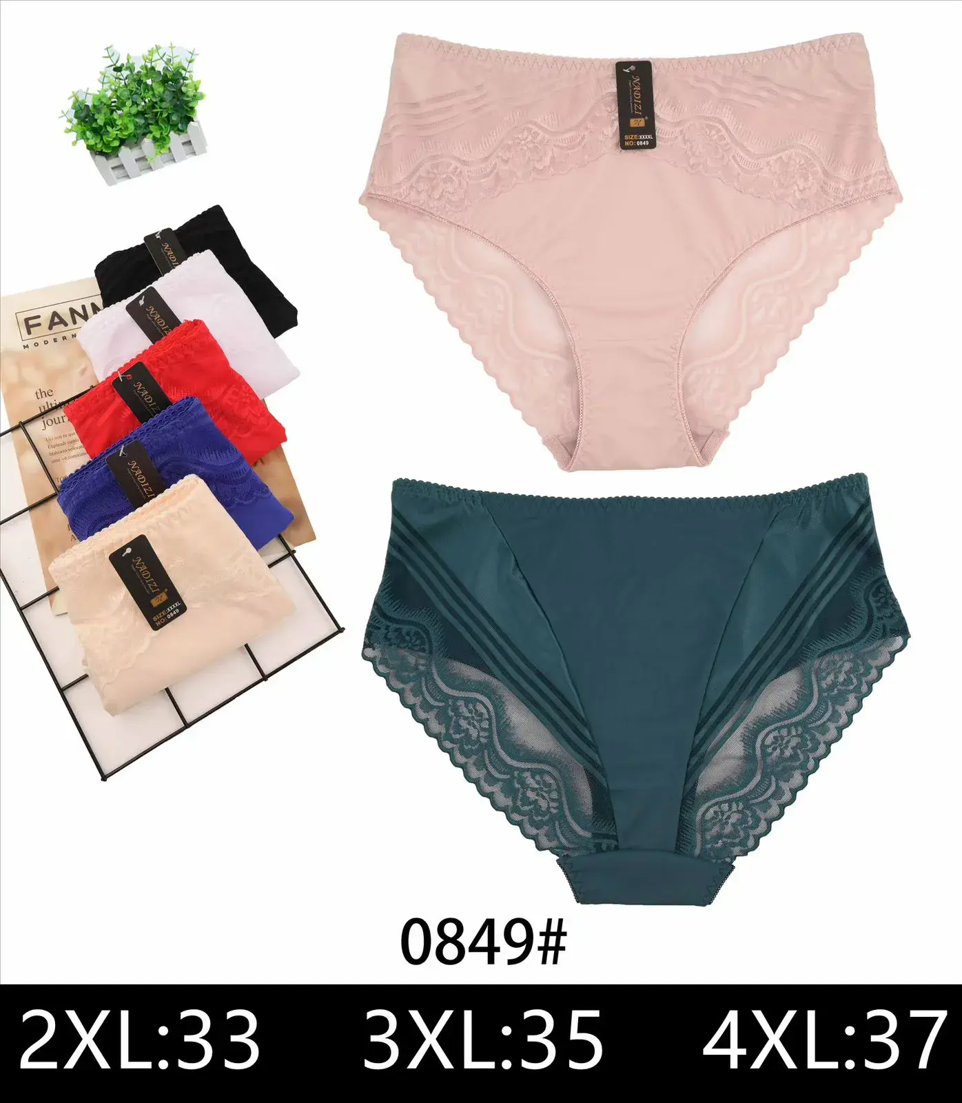 Majtki damskie koronkowe 2XL-4XL 0849#