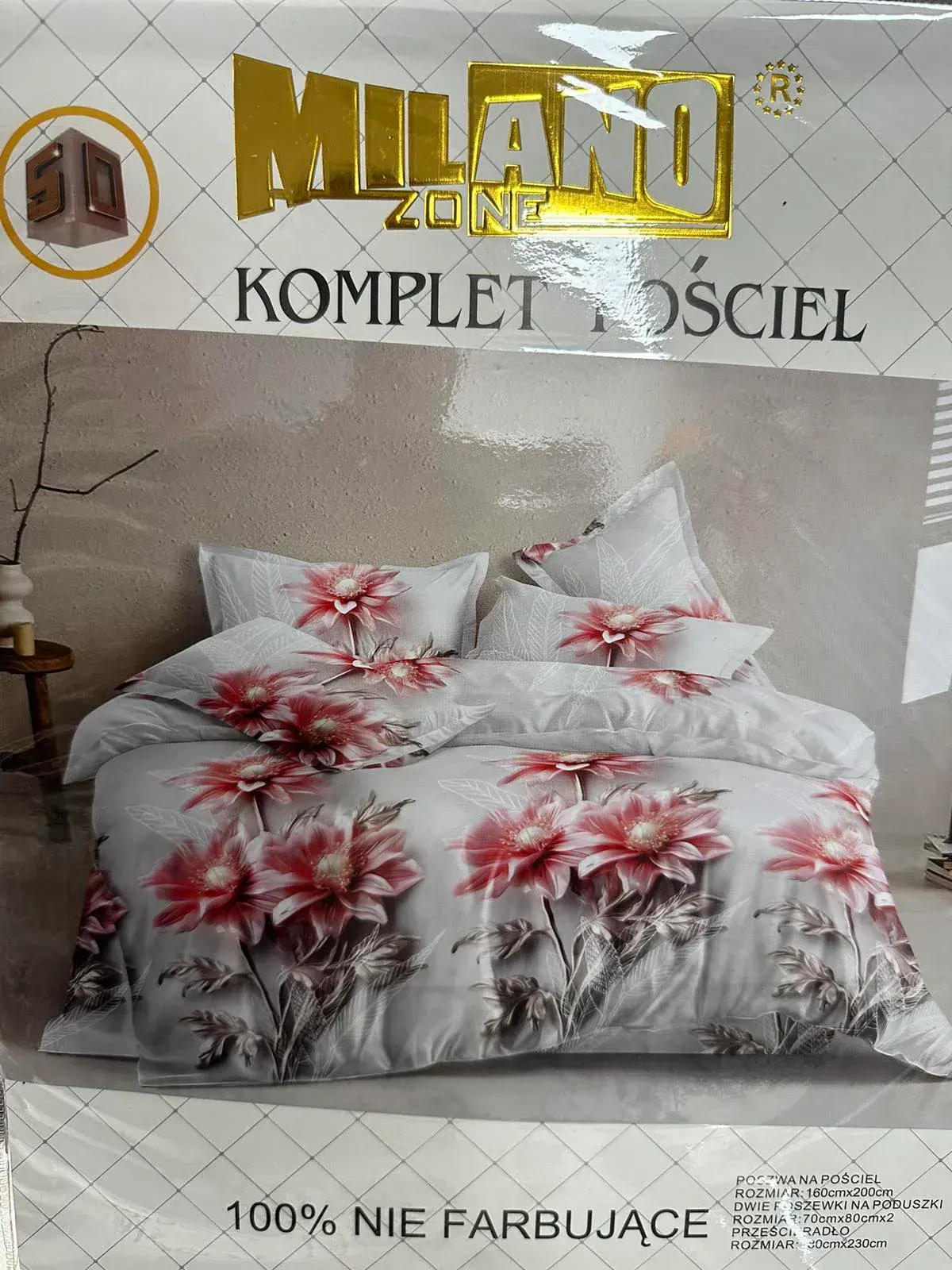 Komplet pościeli Milano 4cz 160/200 kwiatowy wzór