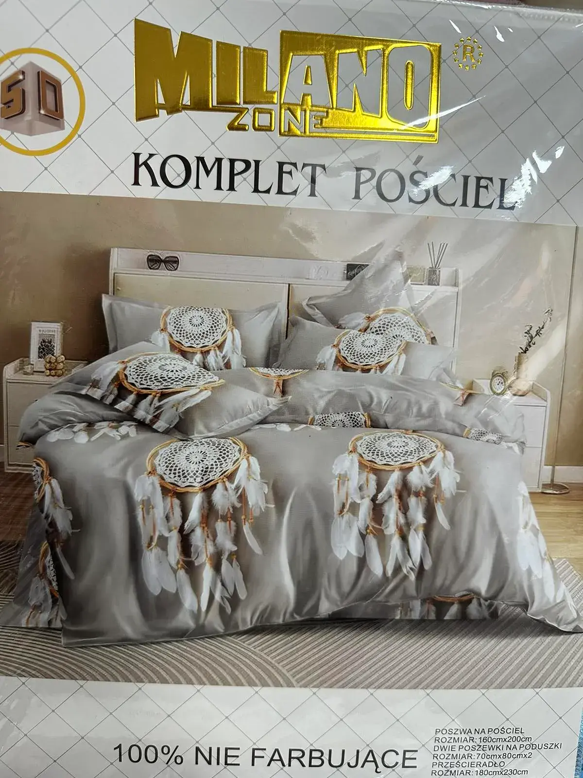 Komplet pościeli Milano Zone 4cz 160/200 szary mandale