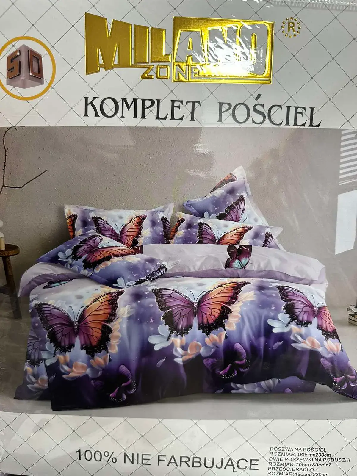 Komplet pościeli Milano Zone 160/200 motyle 4el