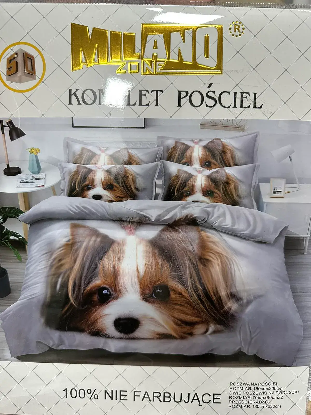 Komplet pościeli Milano 4cz 160/200 z Yorkie