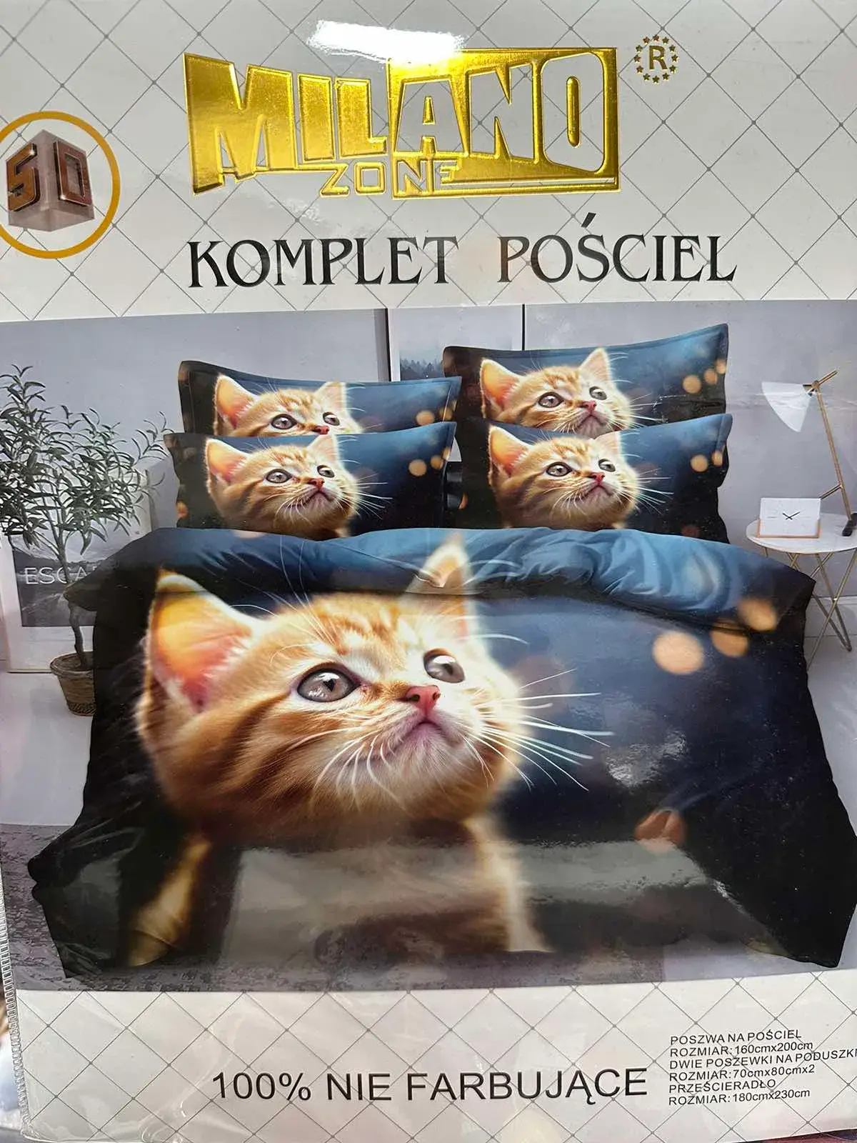 Komplet pościeli Milano 4CZ 160/200 koty