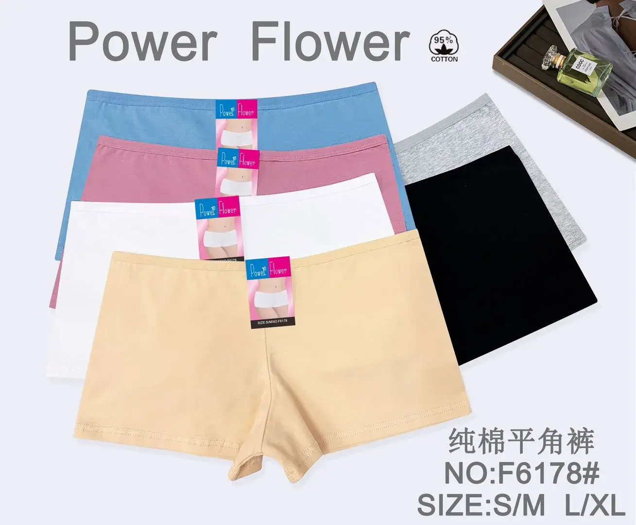 Majtki damskie Power Flower bawełniane S/M L/XL NO:F6178