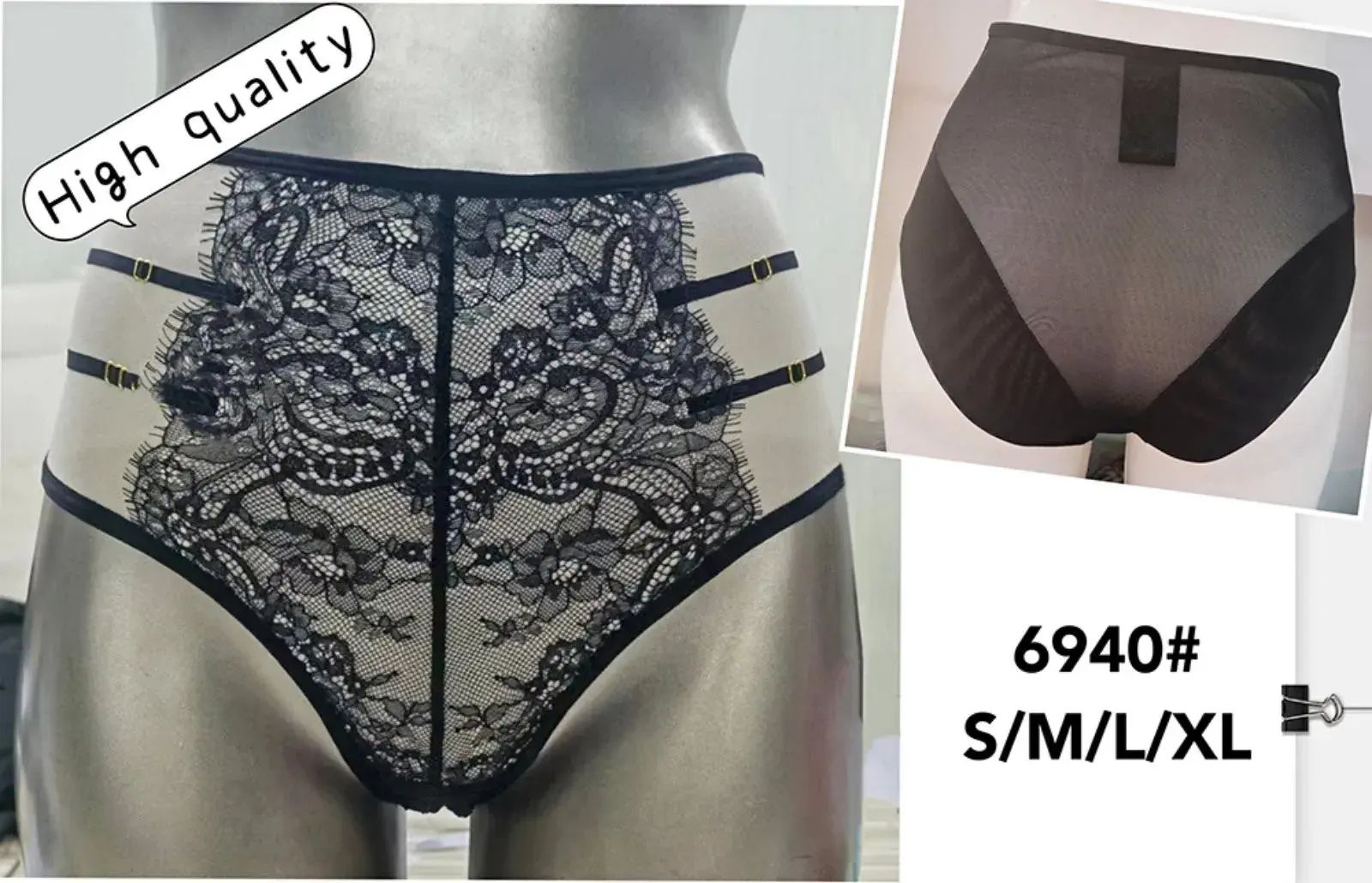 Majtki damskie koronkowe S/M/L/XL czarne
