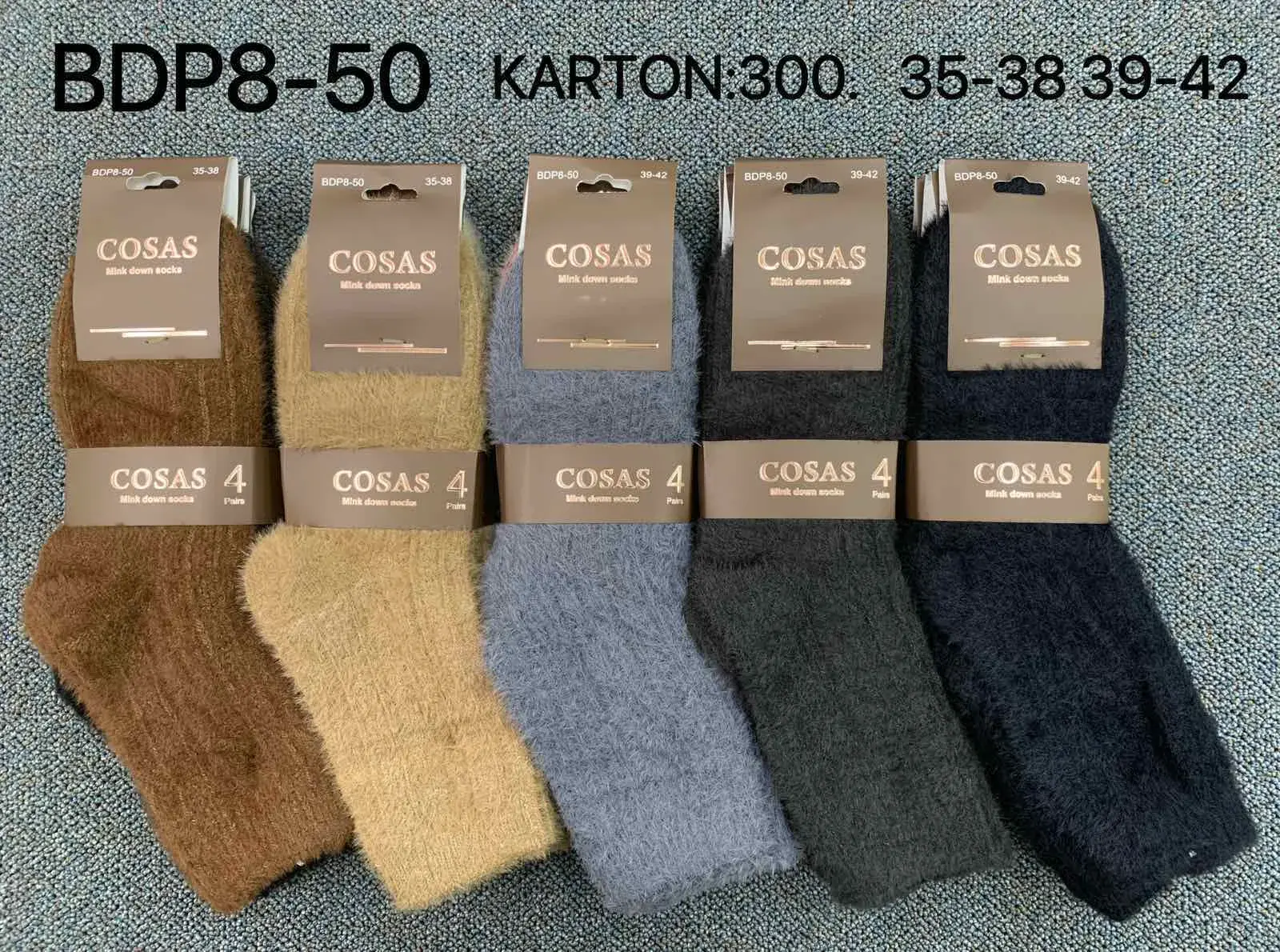 Skarpetki damskie COSAS futrzane 4 pary, BDP8-50