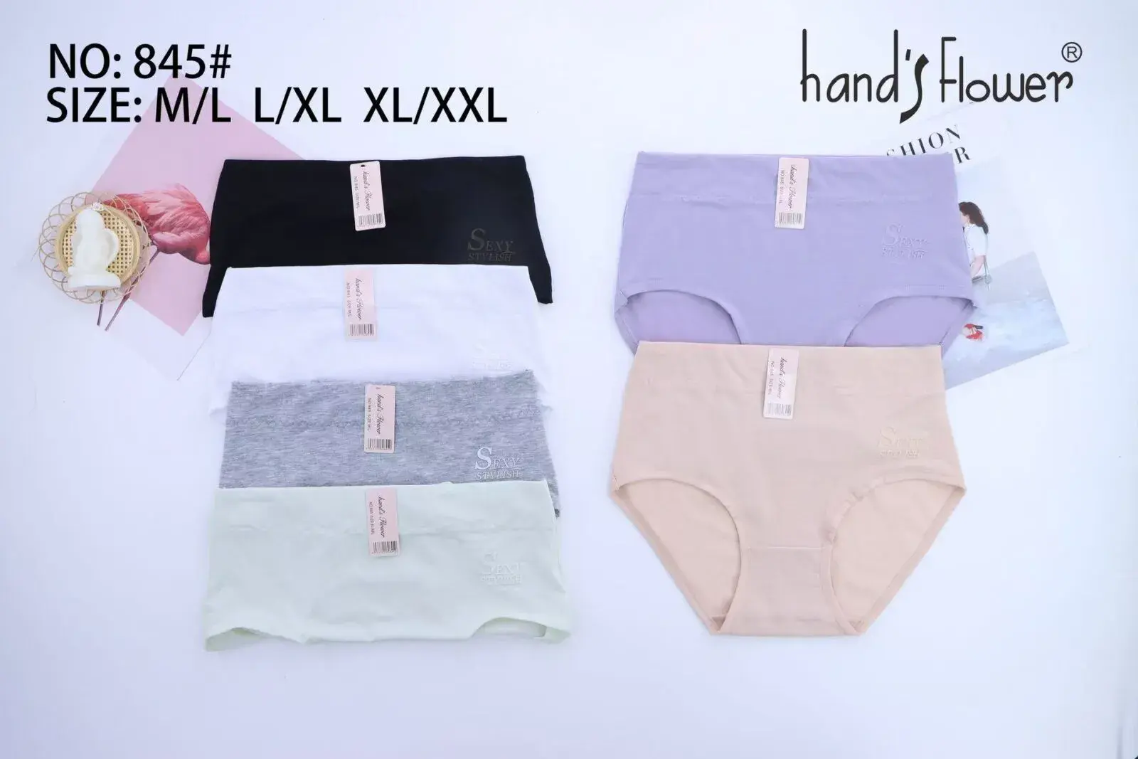 Majtki damskie Hand's Flower, rozmiary M-XXL, 5 szt.