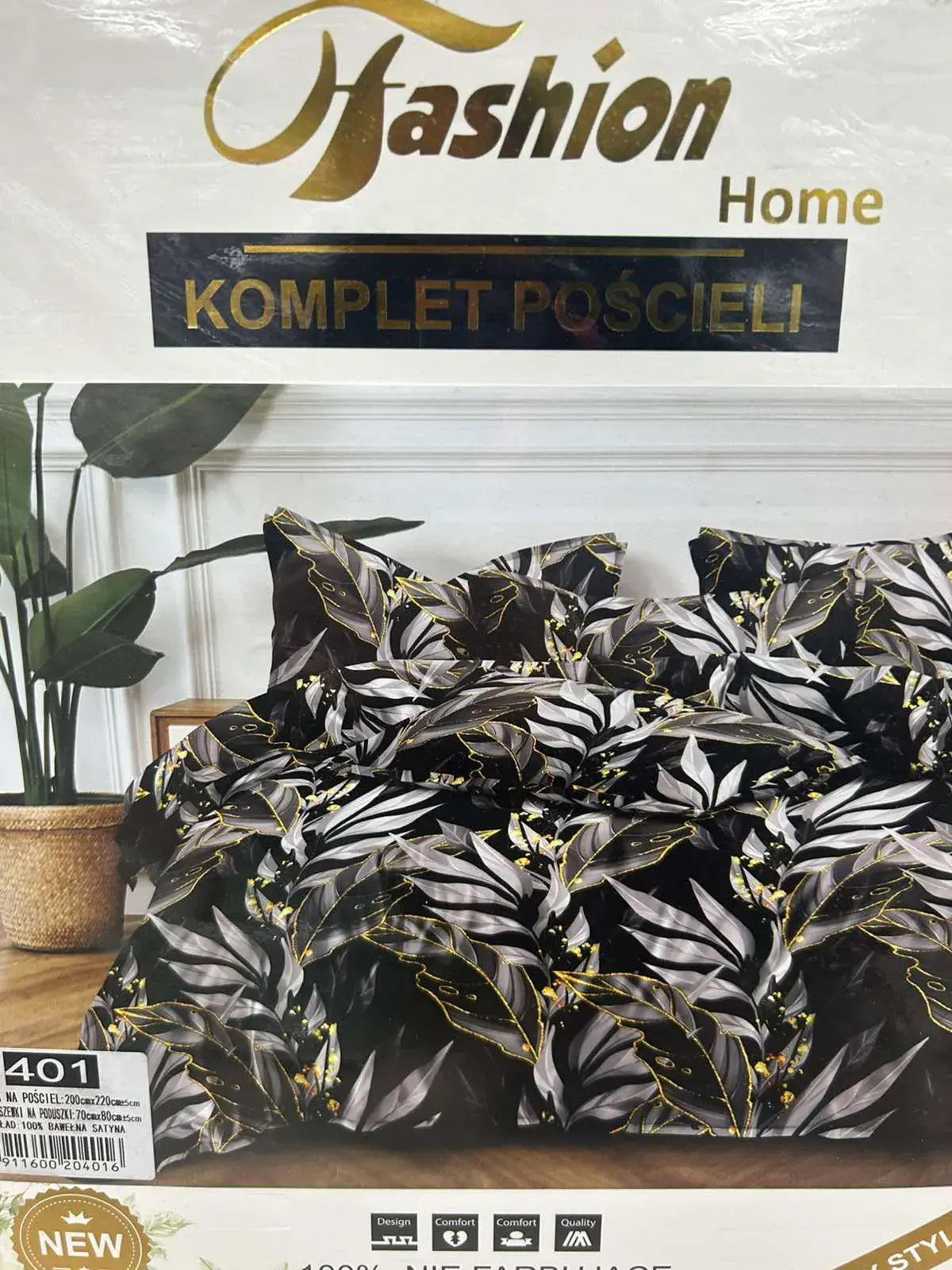 Komplet Pościeli Fashion Home Satyna Bawełna 200x220cm 3cz
