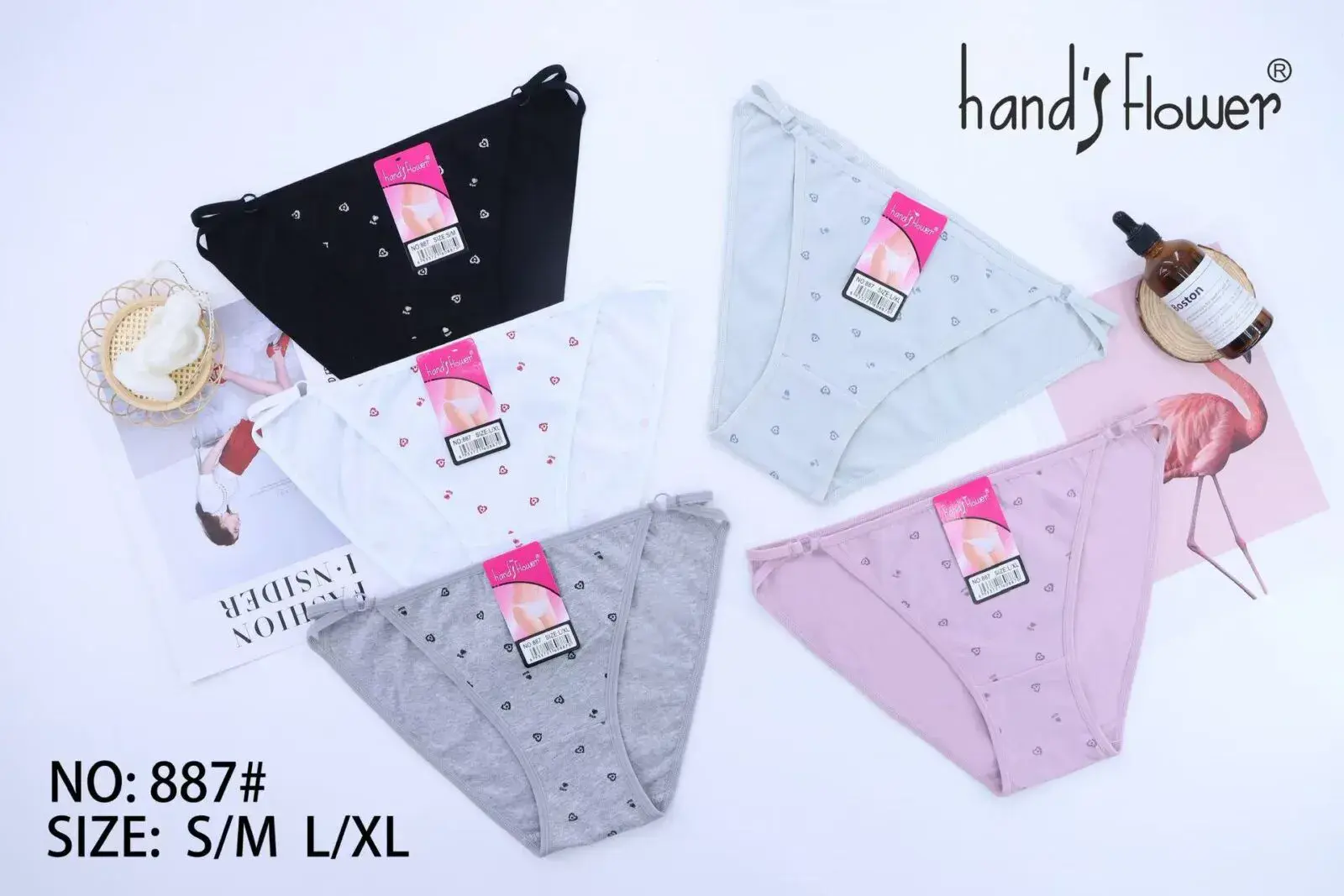 Majtki damskie HandsFlower N°887 S/M L/XL 5 szt.