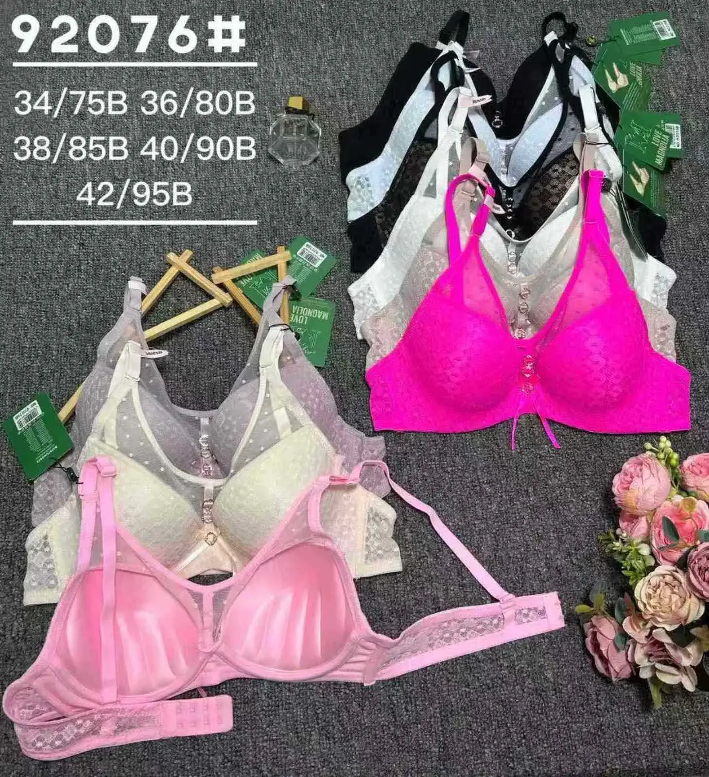Biustonosz Damski Push-Up Mesh Rozmiary 34/75B-42/95B
