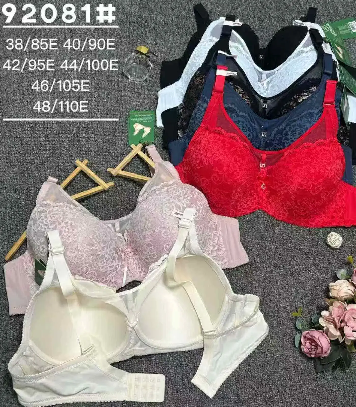 Biustonosz Damski Push-Up Koronkowy Rozmiary 38/85E-48/110E
