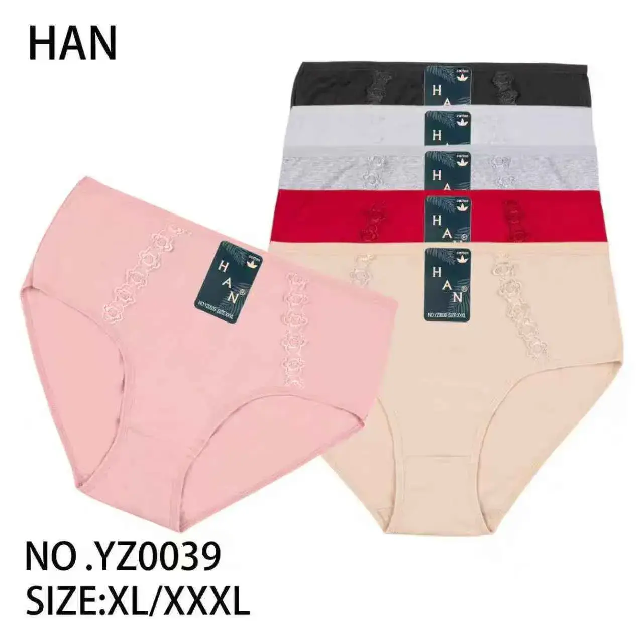 Majtki damskie HANAN YZ0039 rozmiar XL/XXL/3XL, 5 szt