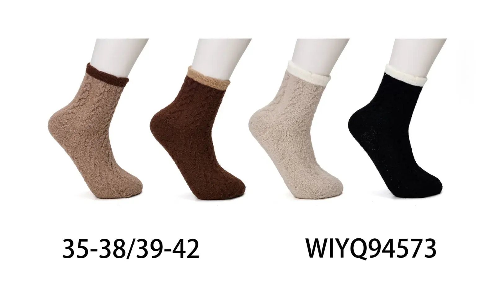 Skarpetki damskie warkoczowe beżowe/brązowe/czarne 35-38/39-42
