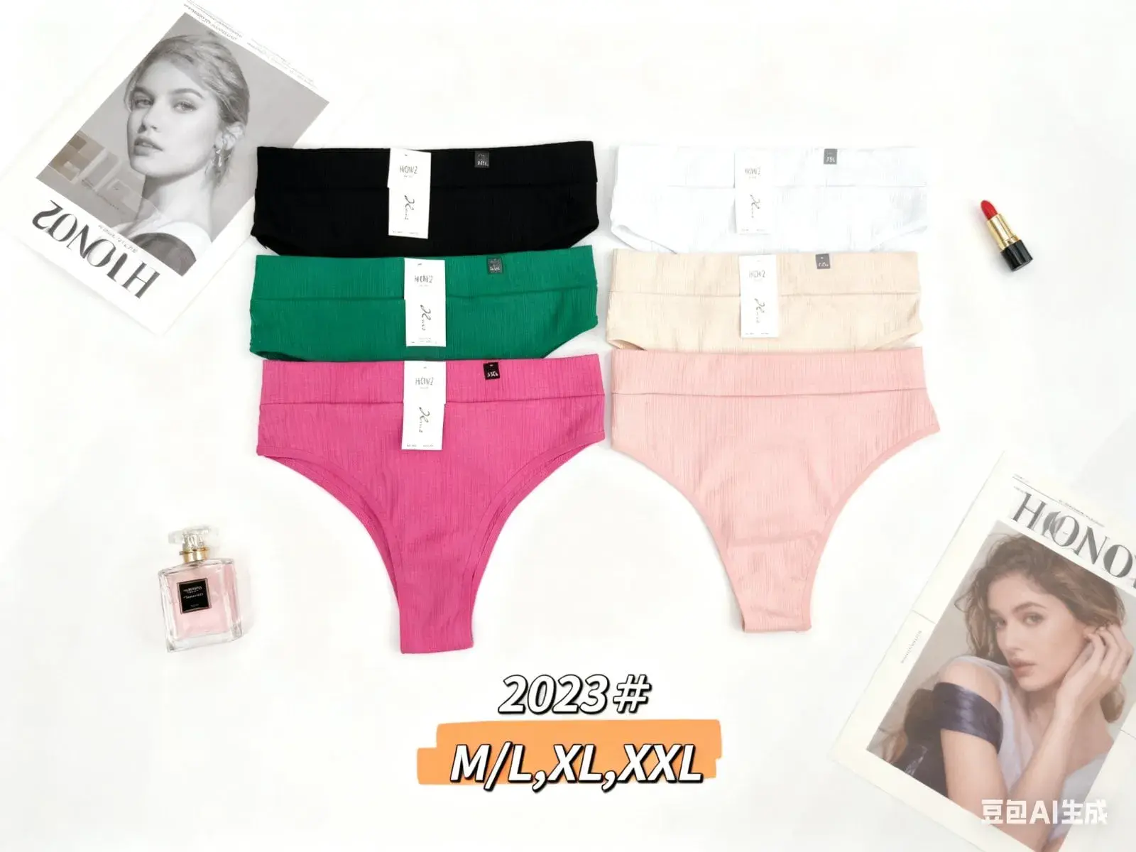 Majtki damskie M/L XL XXL czarny zielony biały beż różowy
