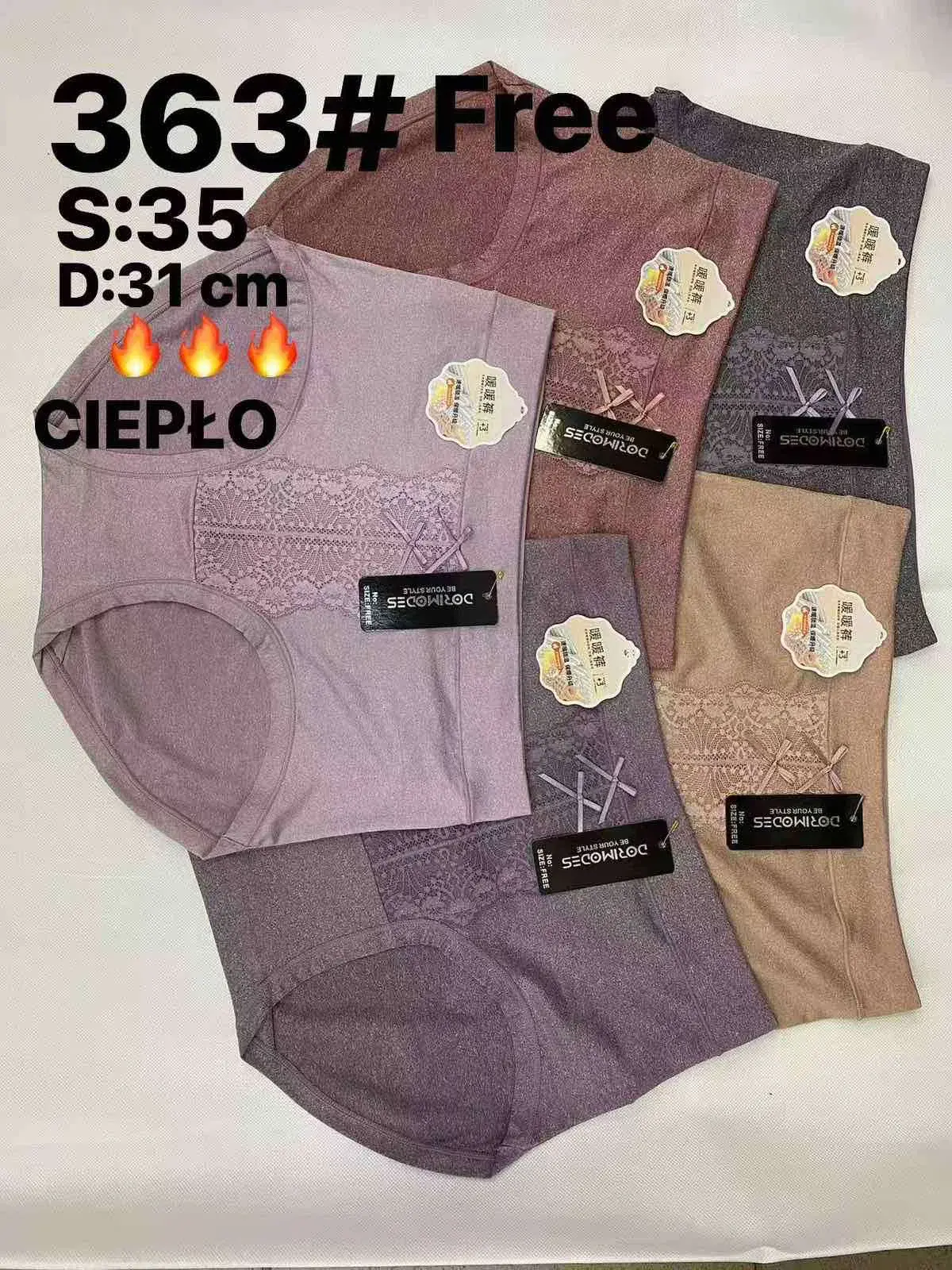 Majtki damskie S:35# D:31cm 363# Free Ciepło