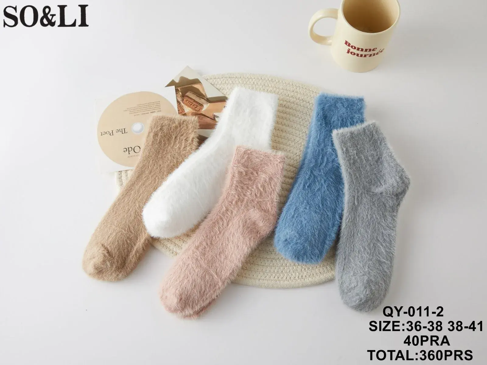 Skarpetki damskie SO&LI fuzzy, rozmiar 36-38/38-41, 40 szt