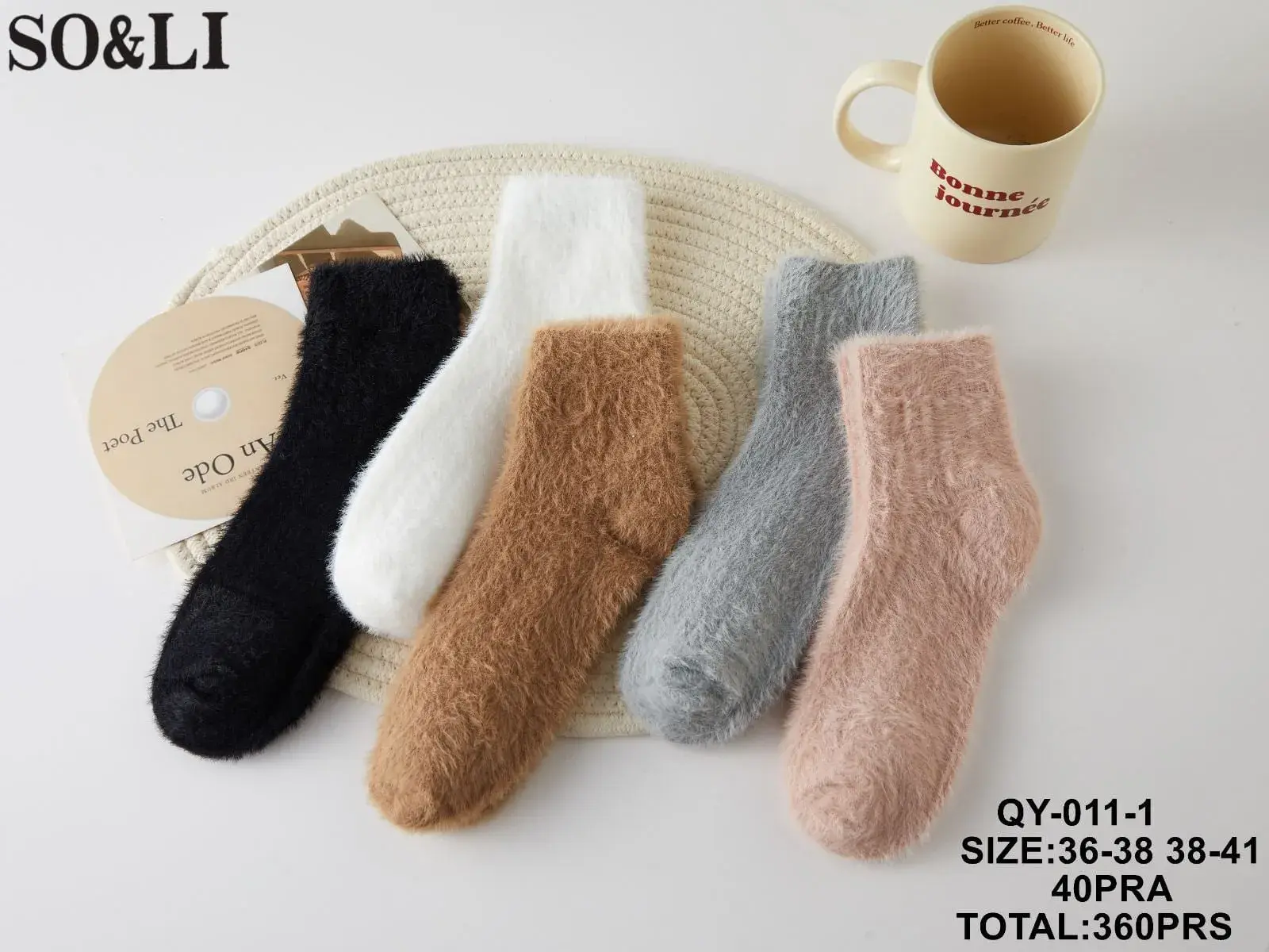Skarpetki damskie SO&LI ciepłe, QY-011-1, roz. 36-38/40pr