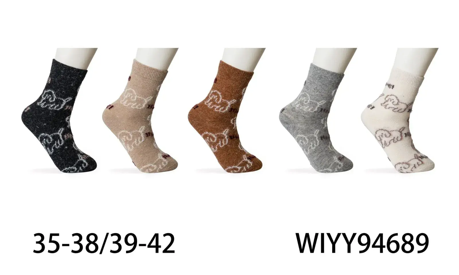 Skarpetki damskie z motywem słonia 35-38/39-42