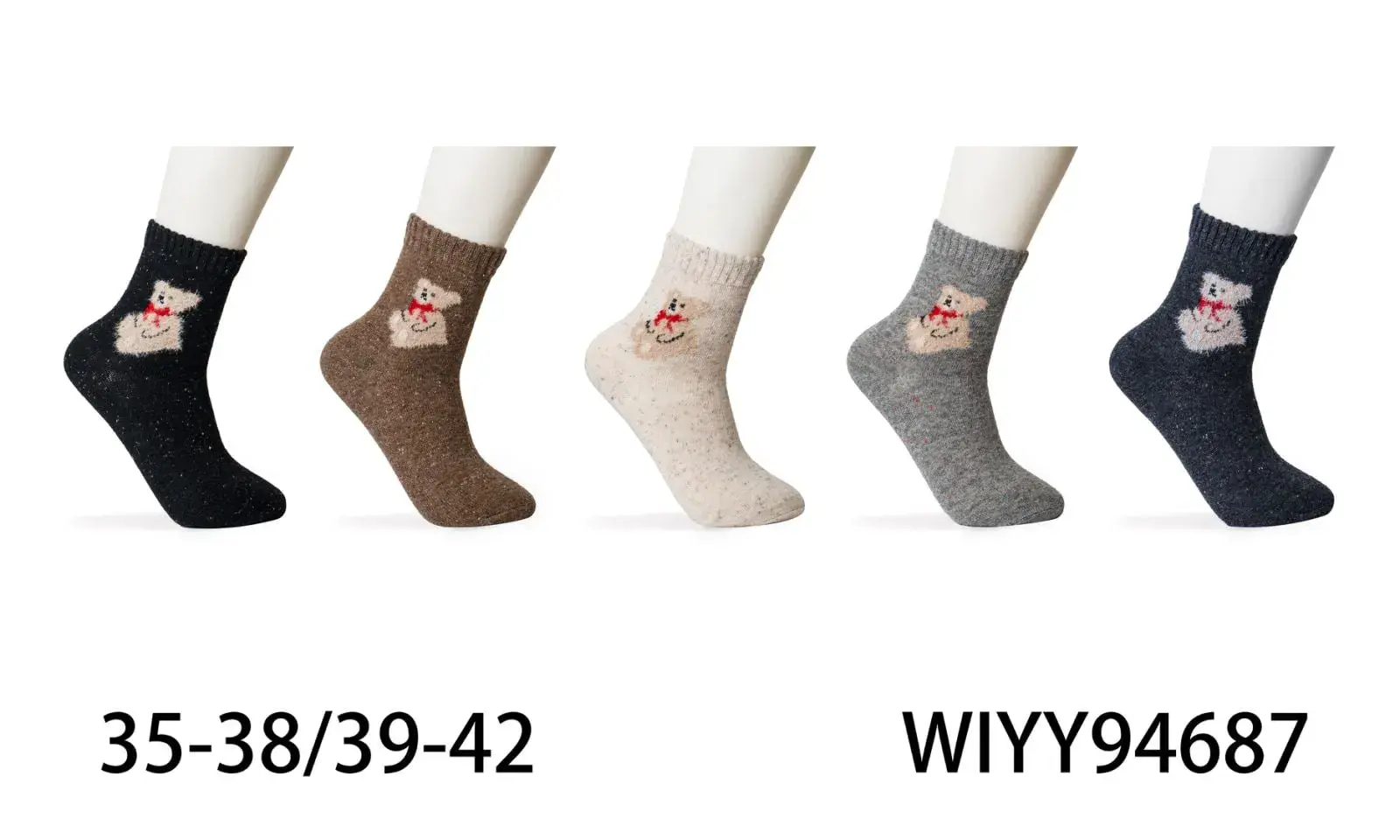 Skarpetki damskie z misiem WIYI Y94687 roz. 35-38/39-42