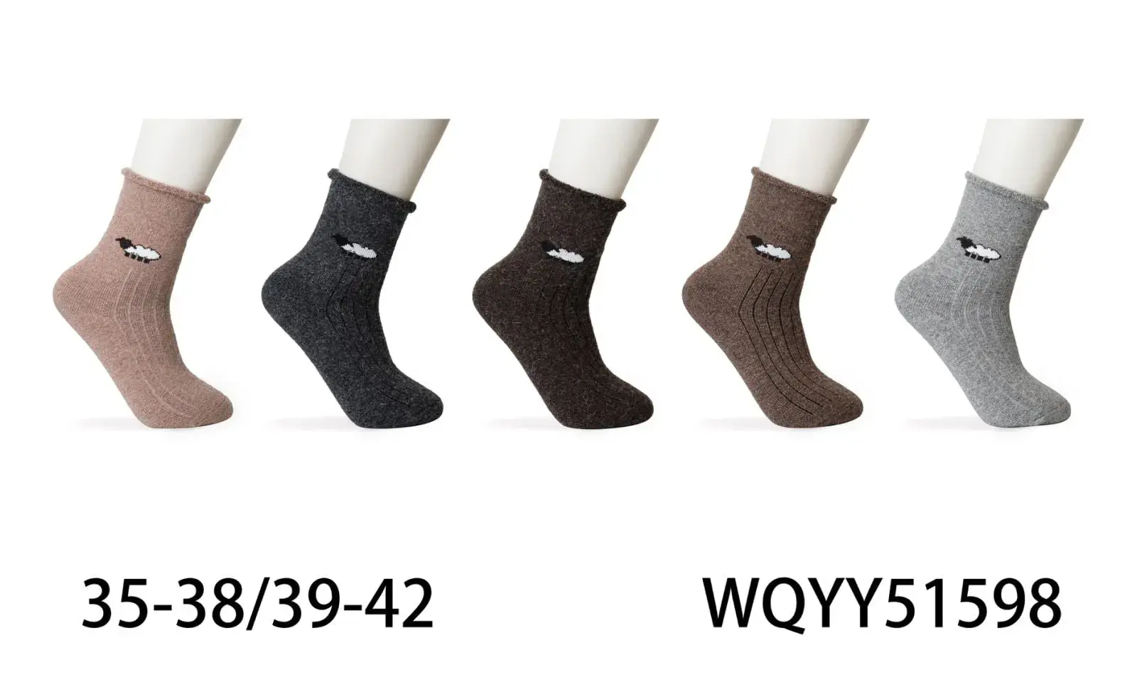 Skarpetki damskie prążkowane 35-38/39-42 WQYY51598
