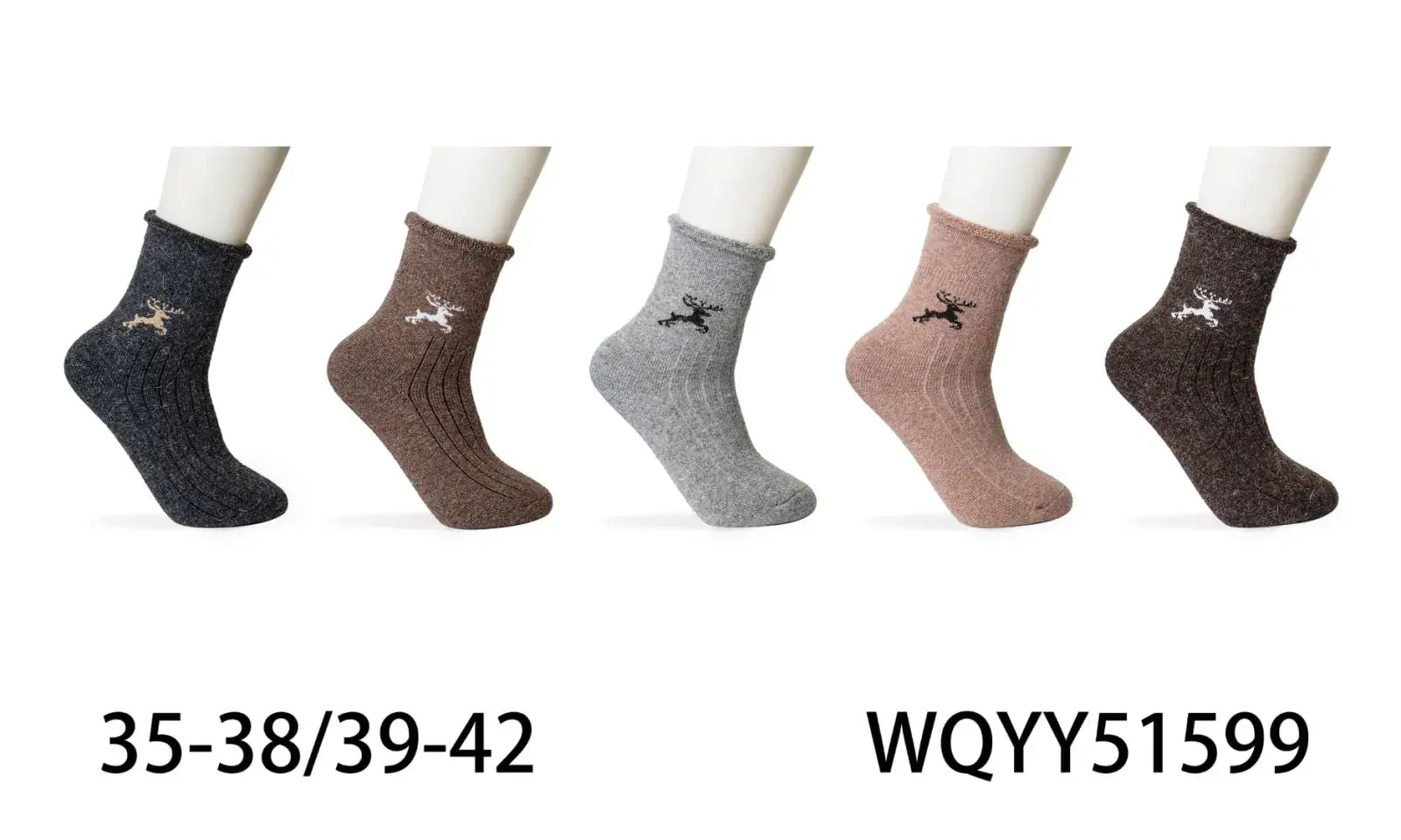 Skarpetki damskie z jeleniem 35-38/39-42 WQY Y51599