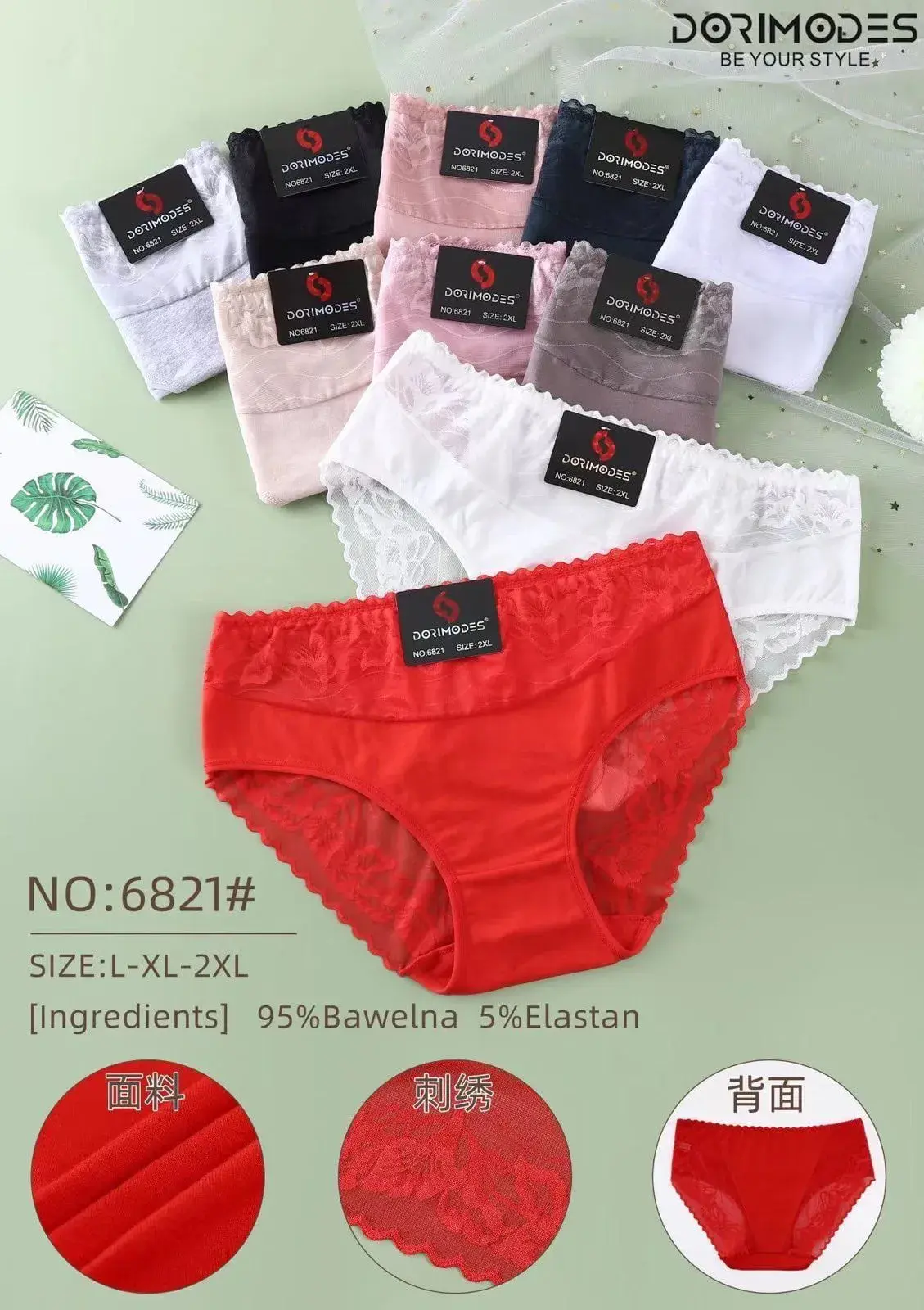 Majtki damskie Dorimode L-XL 95% bawełna 5% elastan