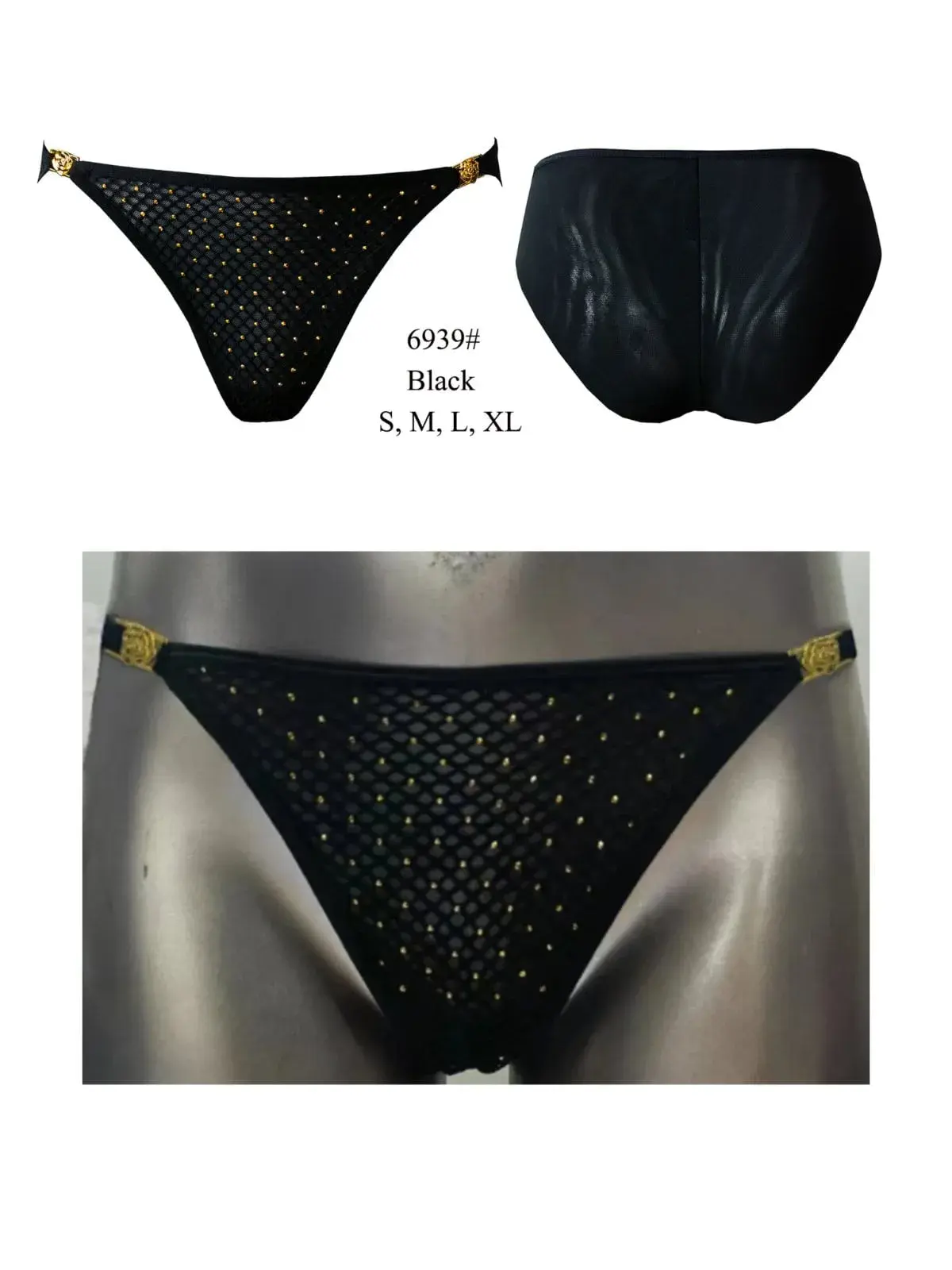 Majtki damskie czarne S-M-L-XL 6399 Black