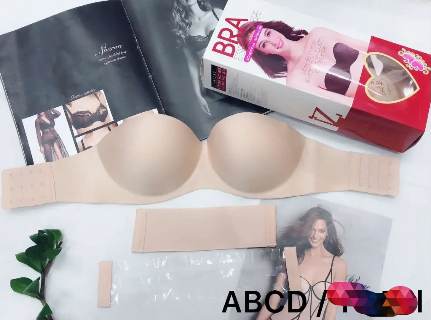 Biustonosz damski bezszwowy beżowy push-up