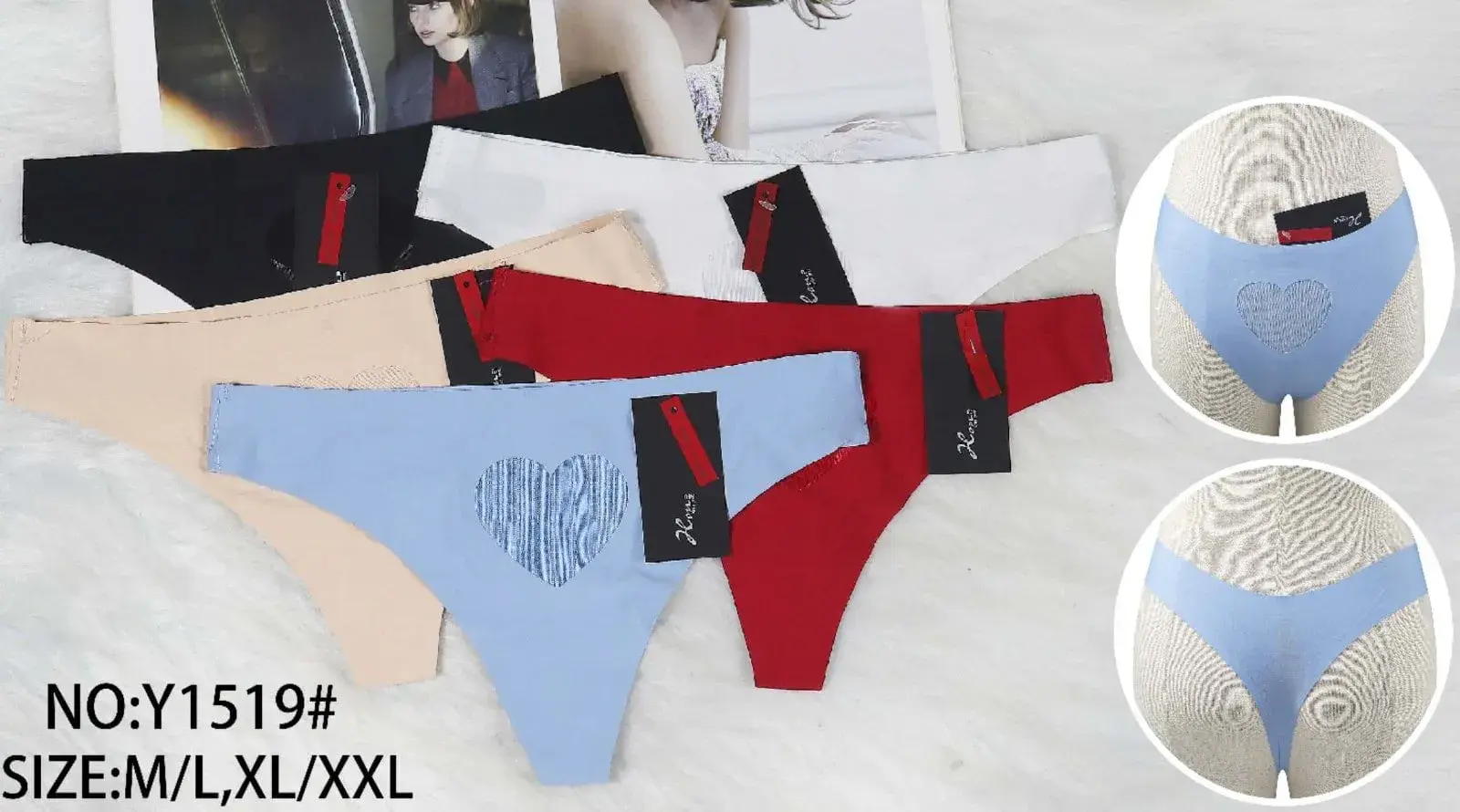 Majtki damskie XL/XXL/XXXL NO.Y1519, 6 kolorów
