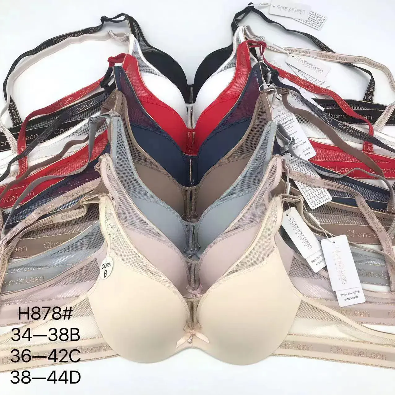 Biustonosz damski push-up D, rozmiary 34-44B/D