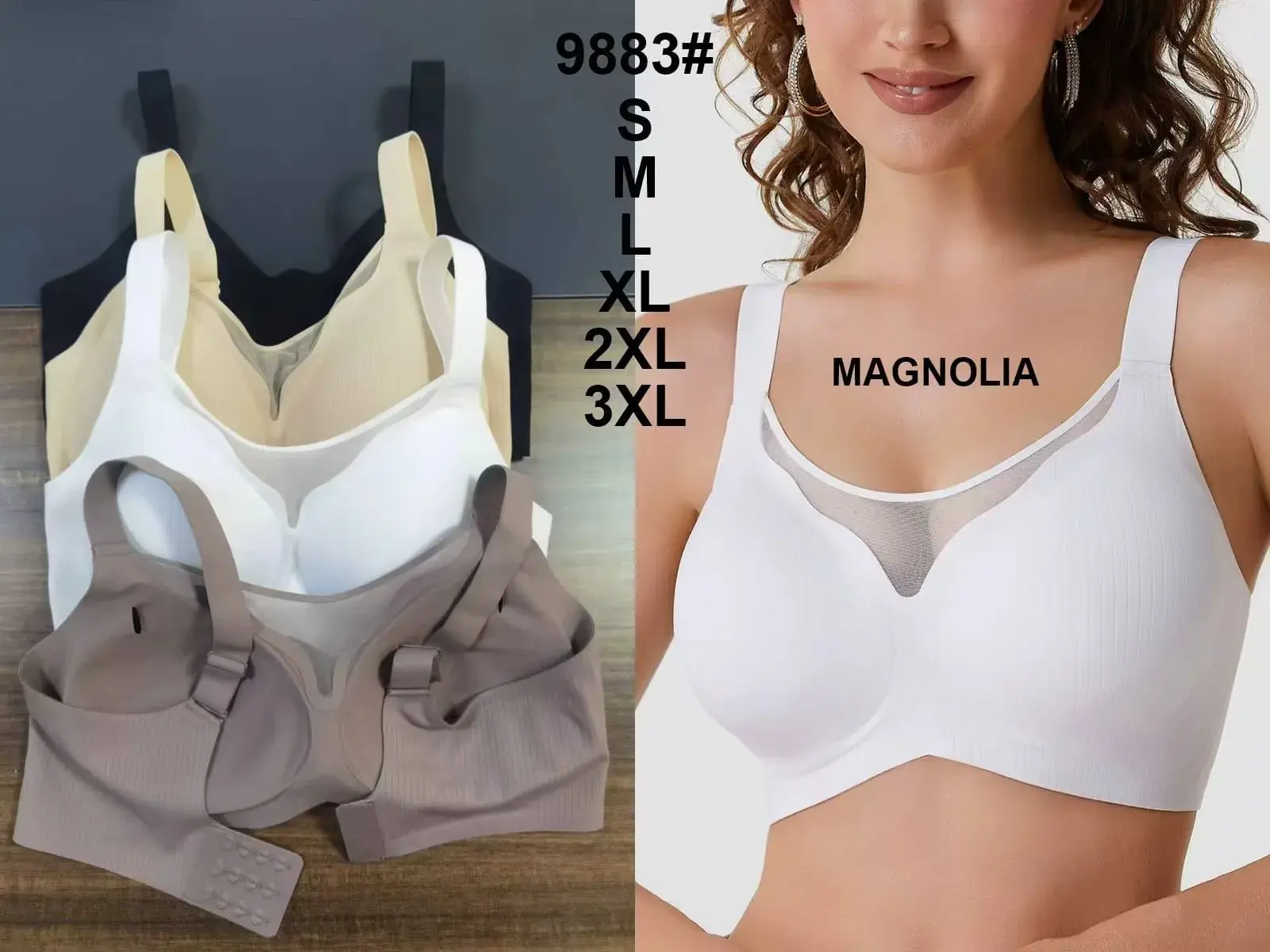 Biustonosz damski Magnolii bez fiszbin S-3XL