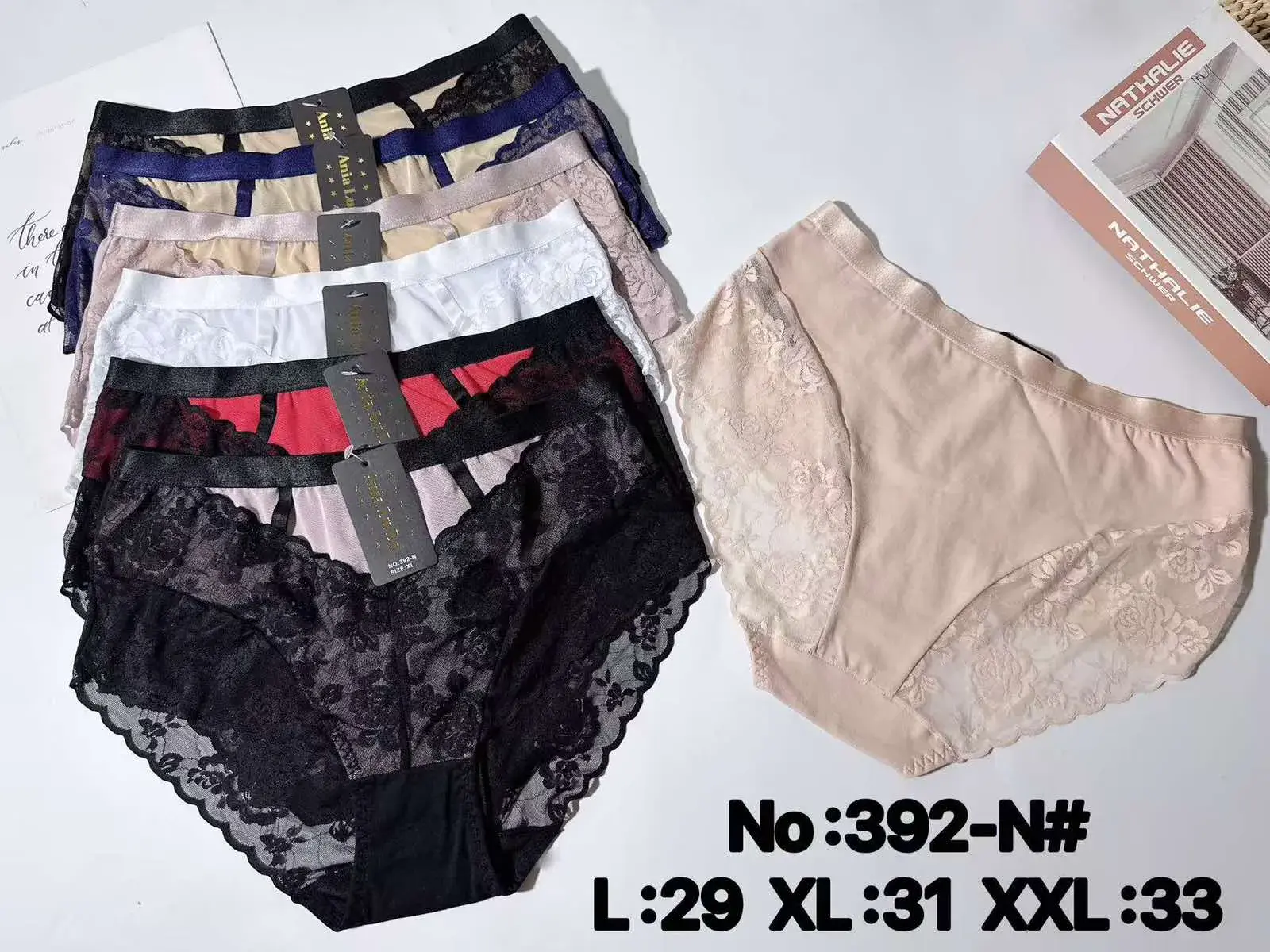 Majtki damskie koronkowe No:392-N# rozmiary L-XXL-XXL