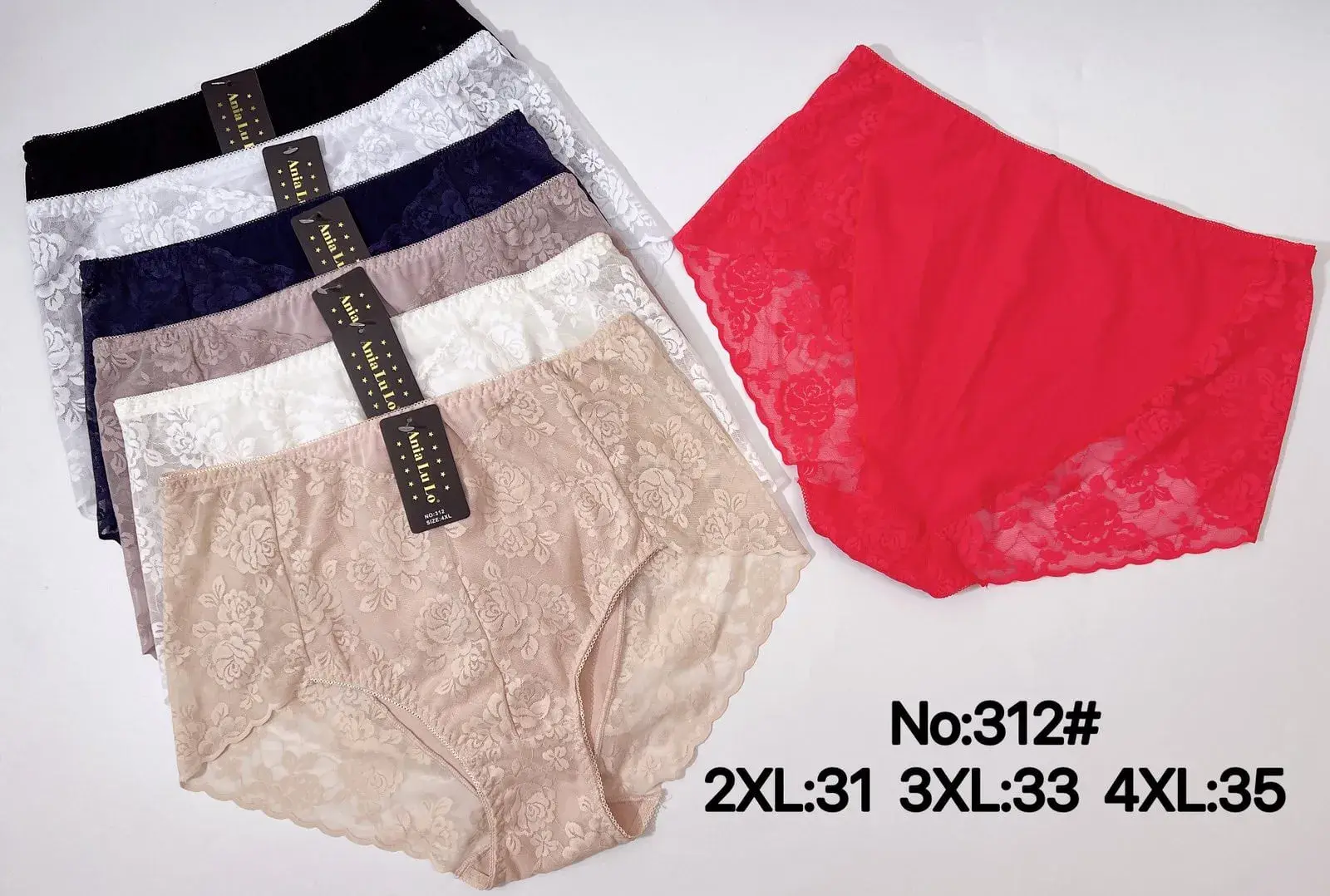 Majtki damskie koronkowe 2XL-4XL No.312