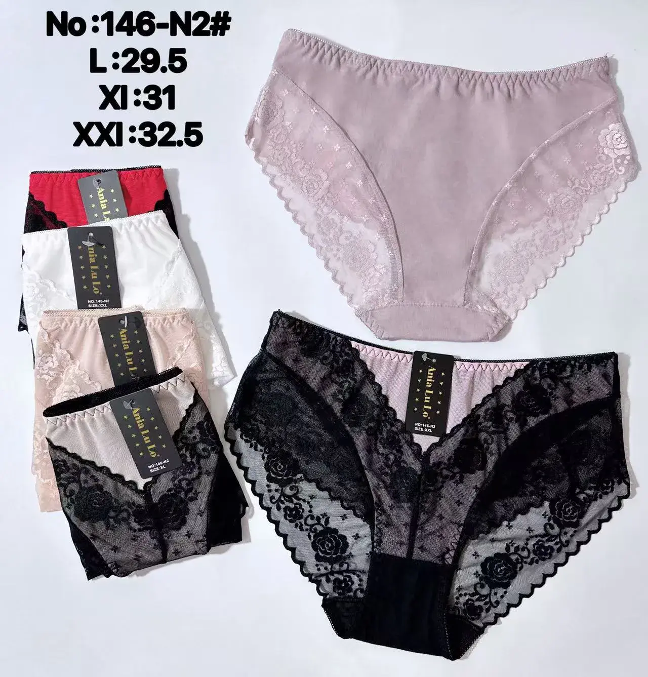 Majtki damskie koronkowe L-XXL No.146-N2, 6 kolorów