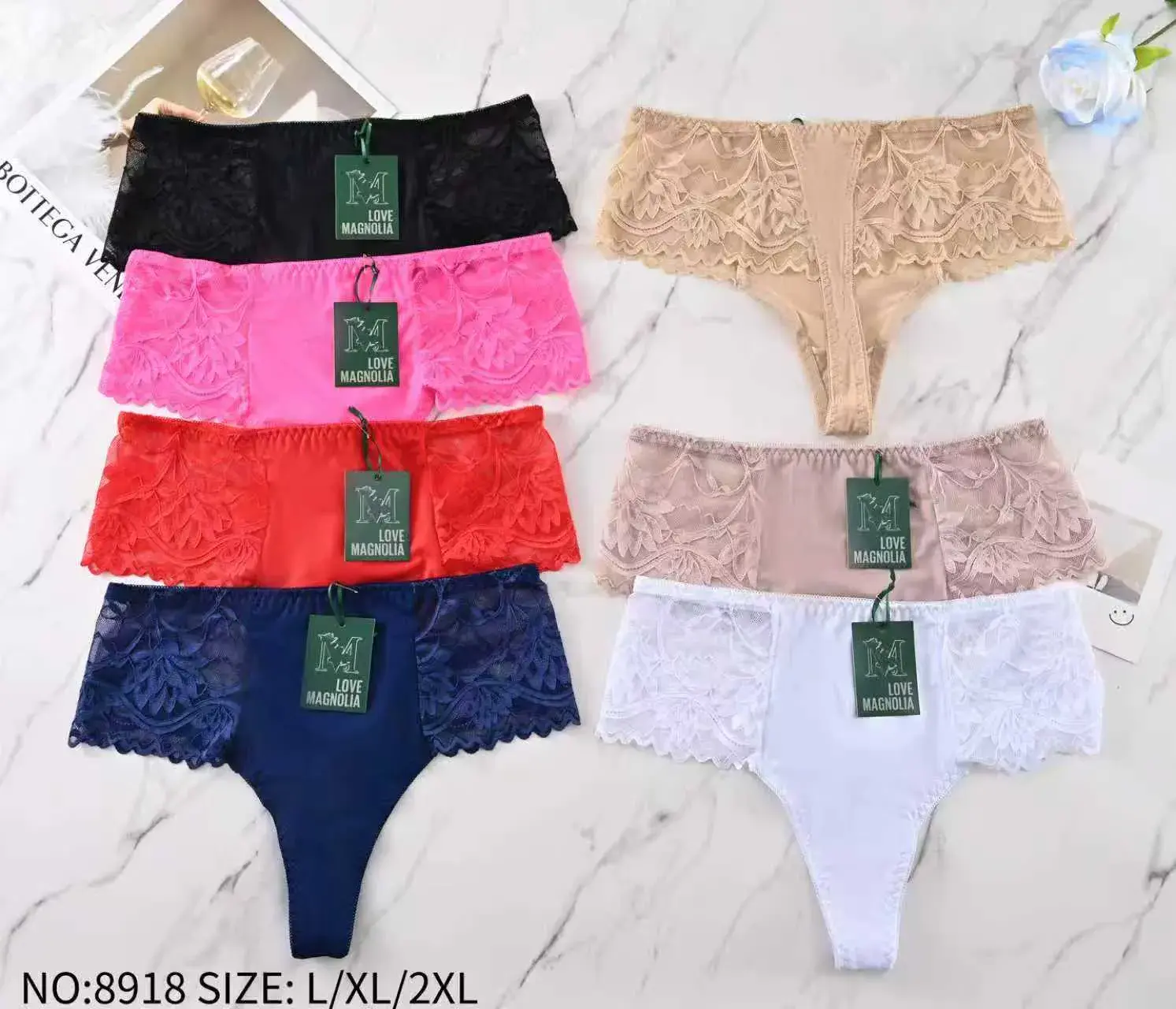 Majtki damskie stringi koronkowe NO-8918 L/XL 2XL