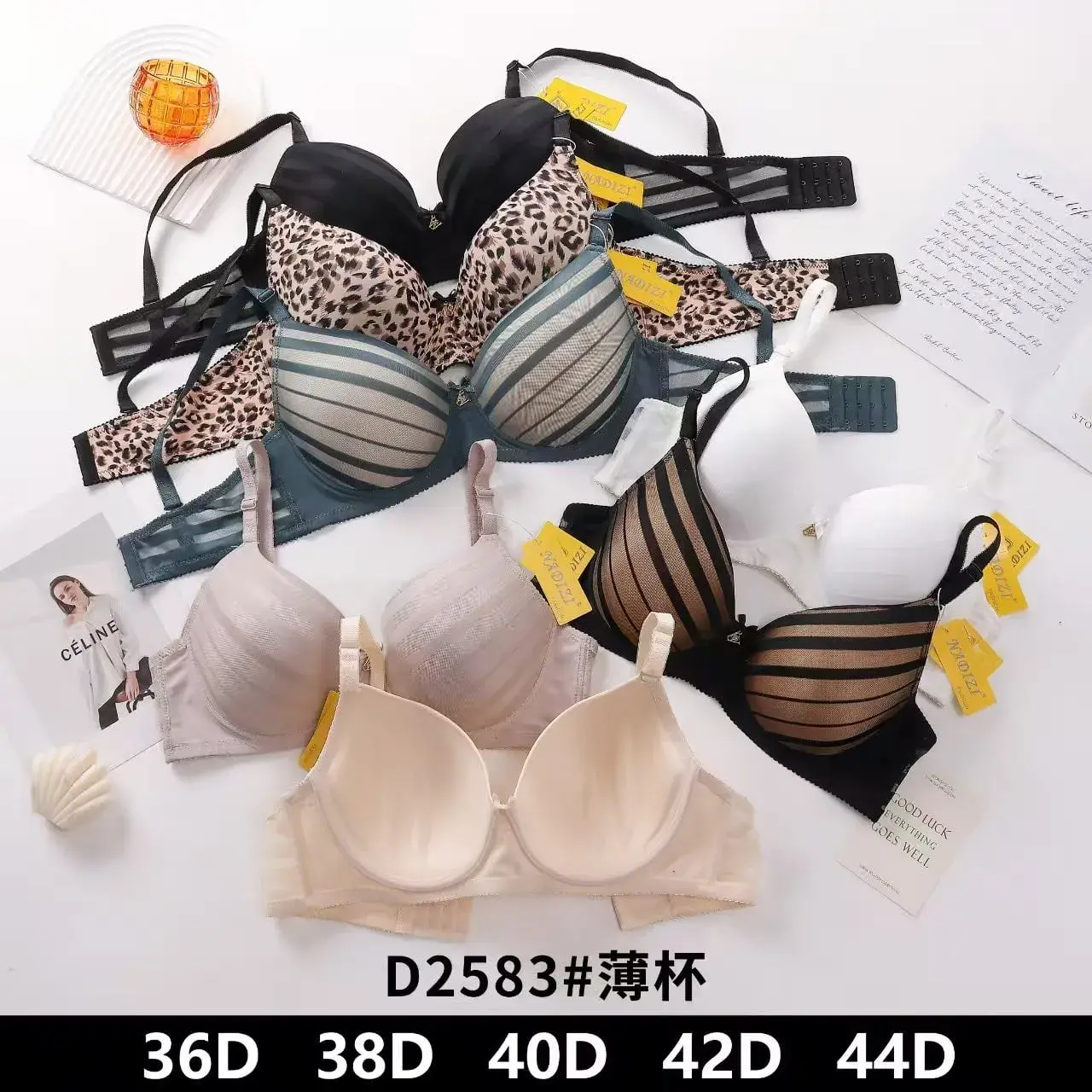 Biustonosz damski push-up D2583, rozmiary 36D-44D