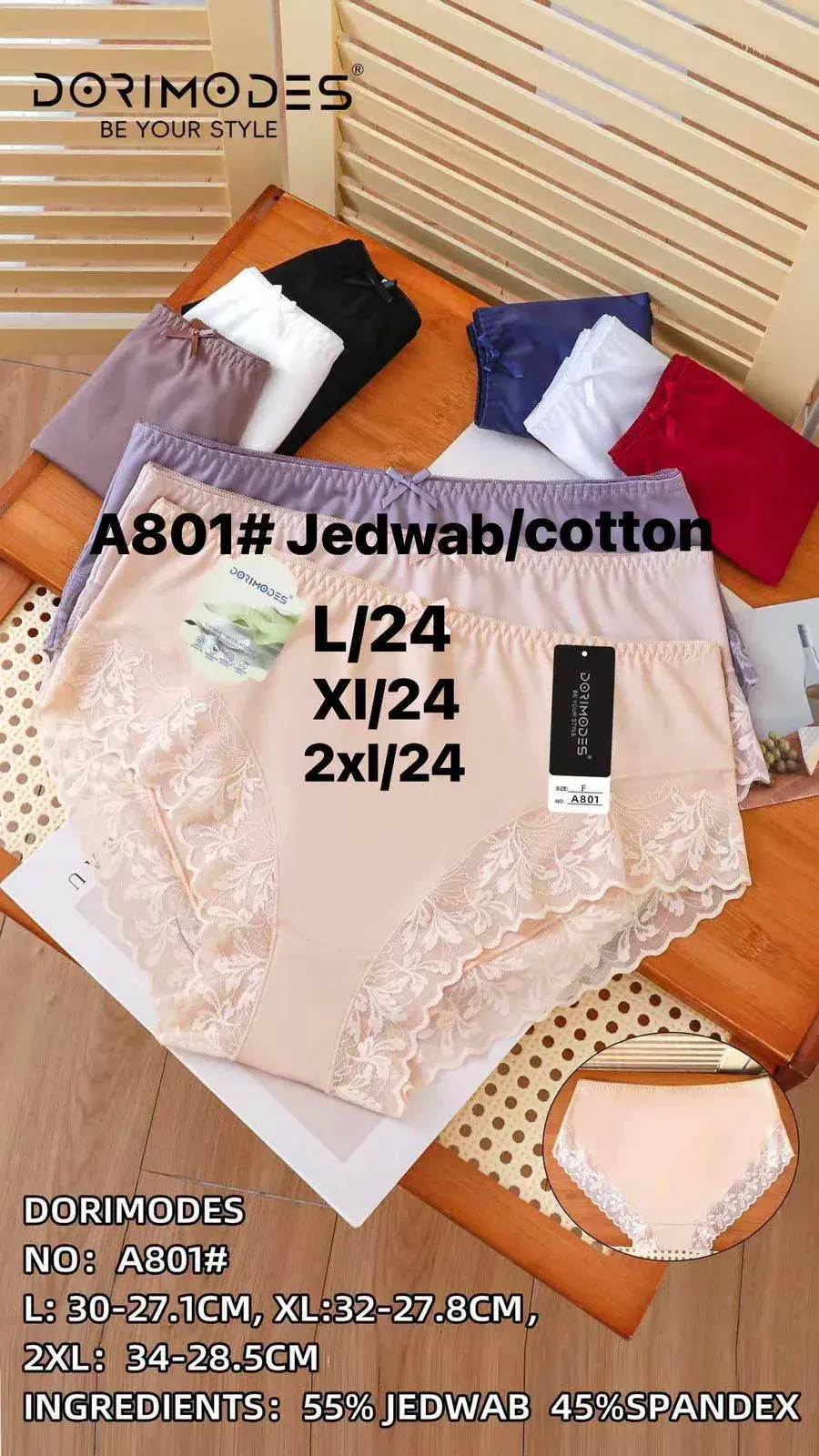 Majtki damskie A801 bawełna L/XL 24 szt