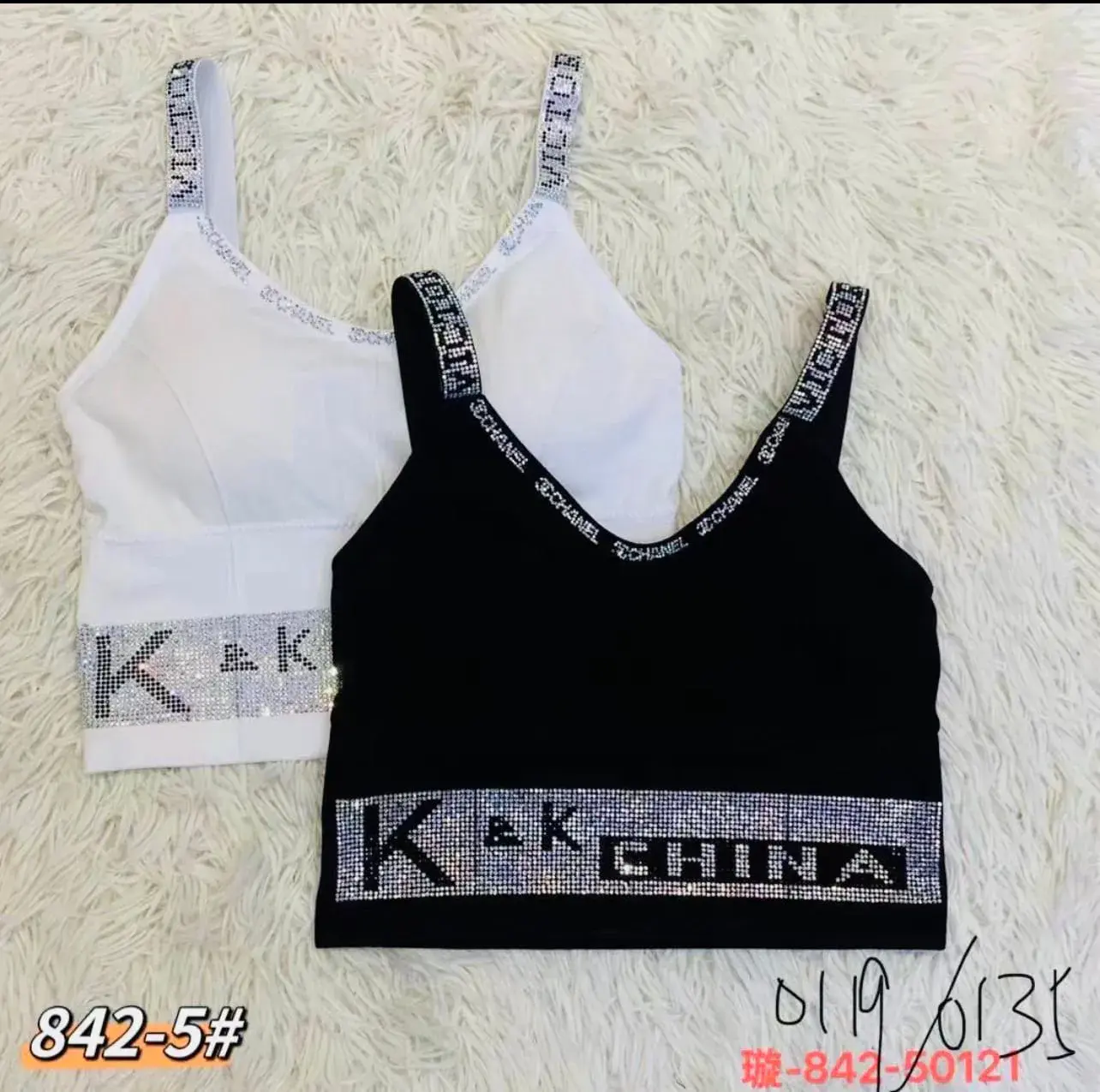 Biustonosz damski bralet biały i czarny 842-5#
