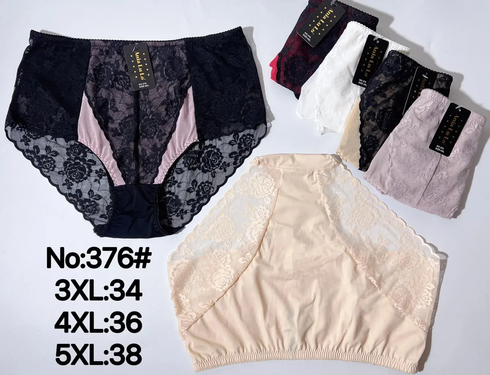 Majtki damskie koronkowe No.376 3XL-34, 4XL-36, 5XL-38