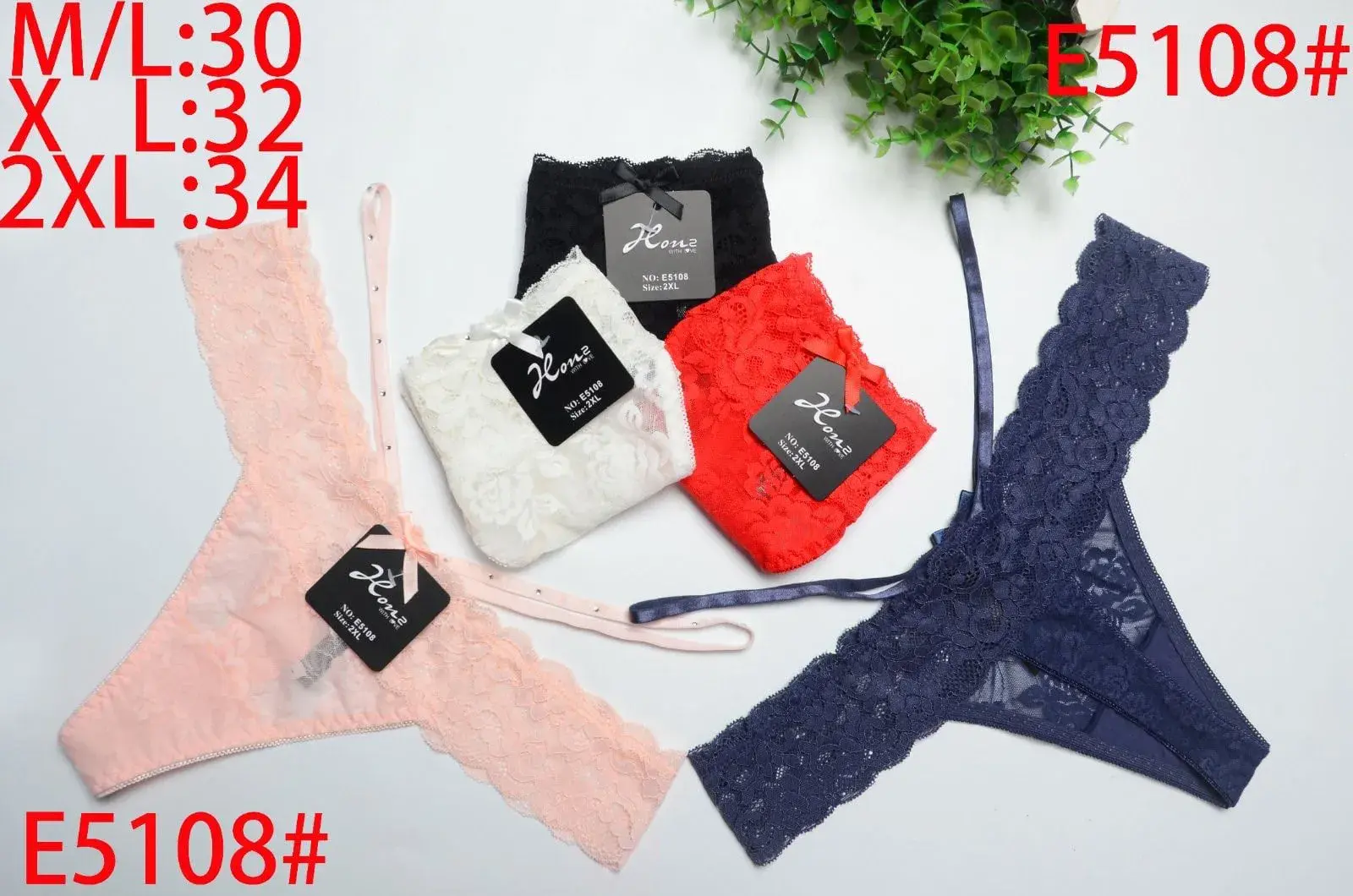 Majtki damskie koronkowe E5108 M/L:30 XL:32 2XL:34