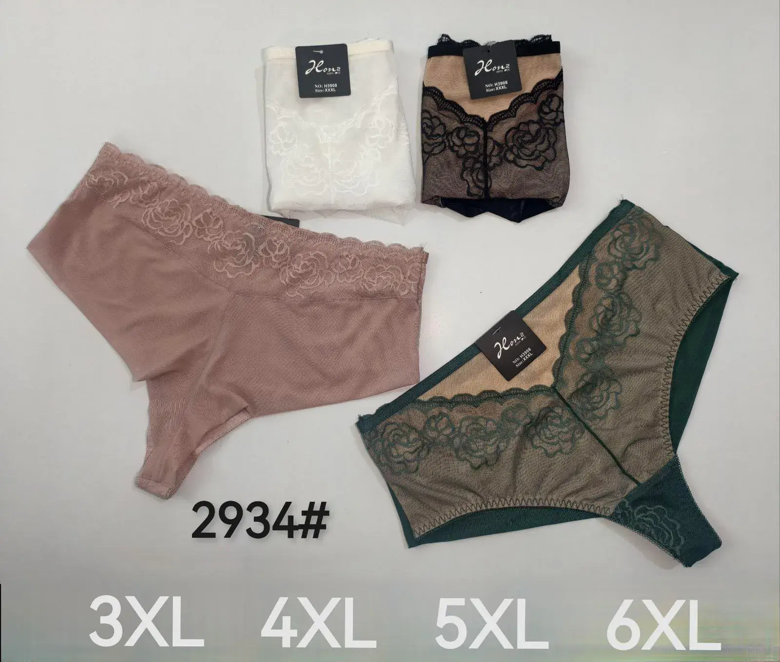 Majtki damskie X 3XL-6XL koronka 4 kolory