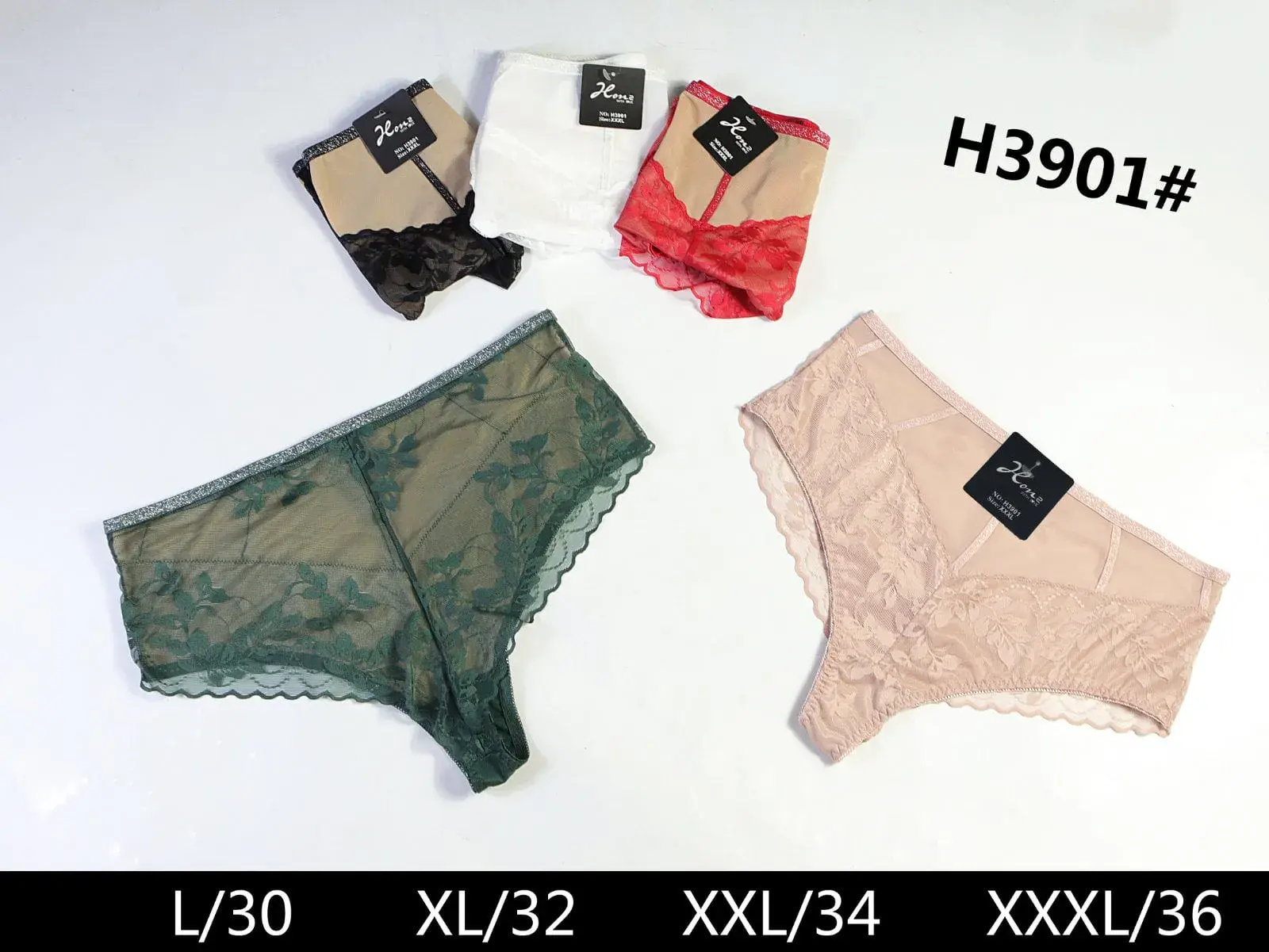 Majtki damskie koronkowe H3901 L/30 XL/32 XXXL/34 XXXXL/36