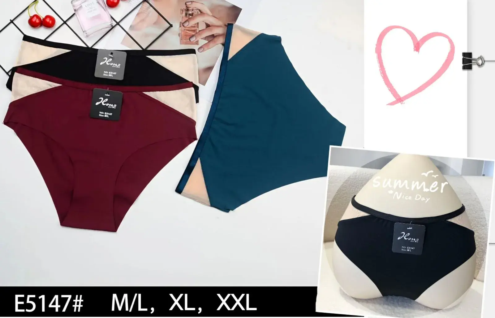 Majtki damskie Xna czarne granatowe bordowe M/L XL XXL